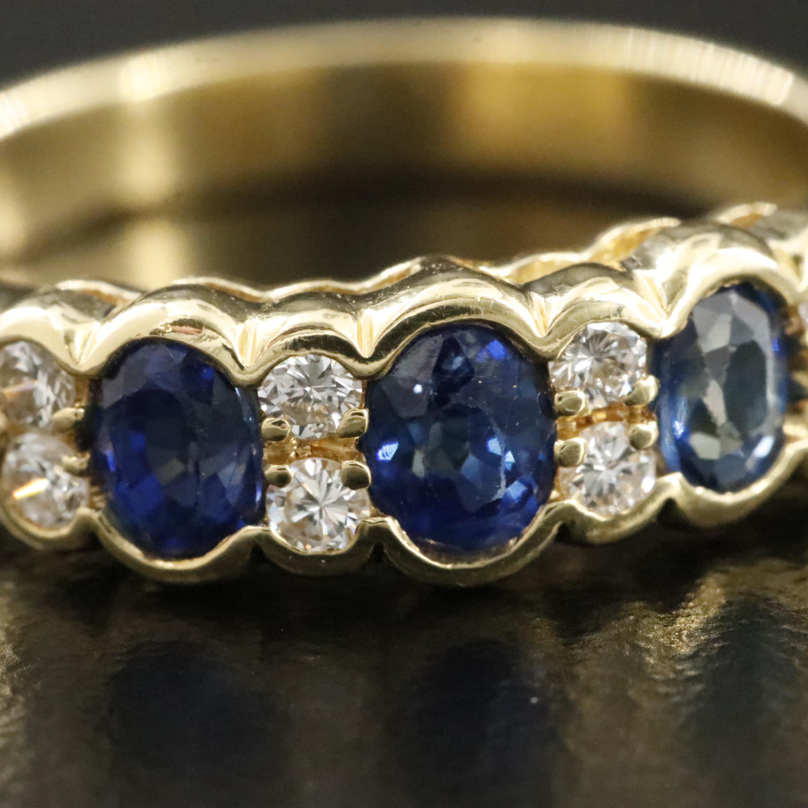 18K Sapphire and Diamond Ring
