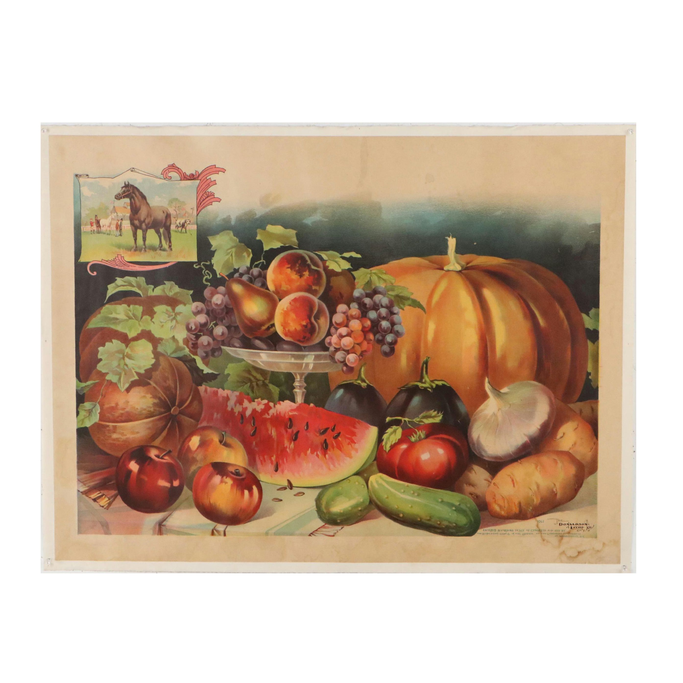 The Donaldson Lithographing Co. Chromolithograph of Fruit Still Life, 1893