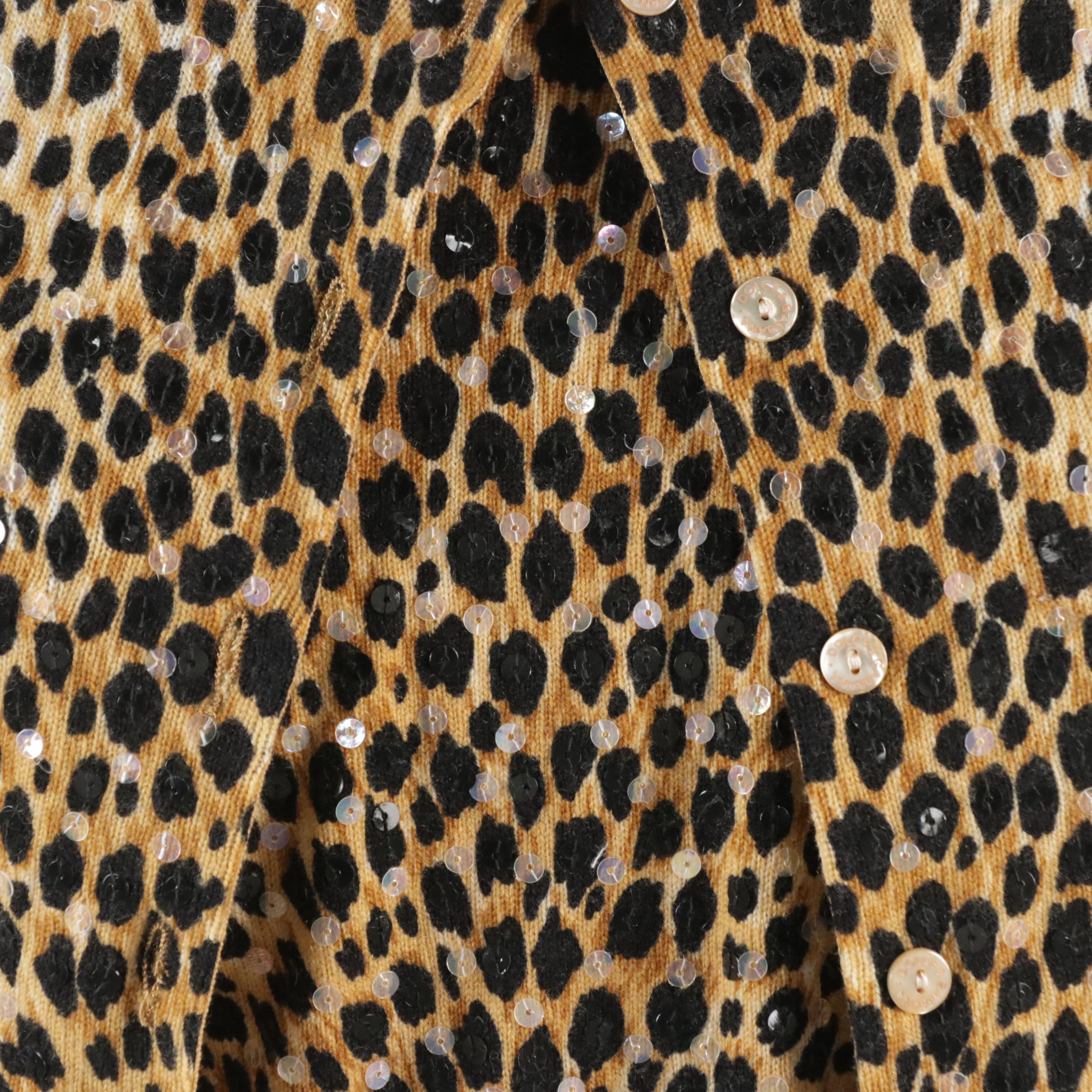Dolce & Gabbana Sequined Leopard Print Cashmere Knit Three-Piece Set with Tags