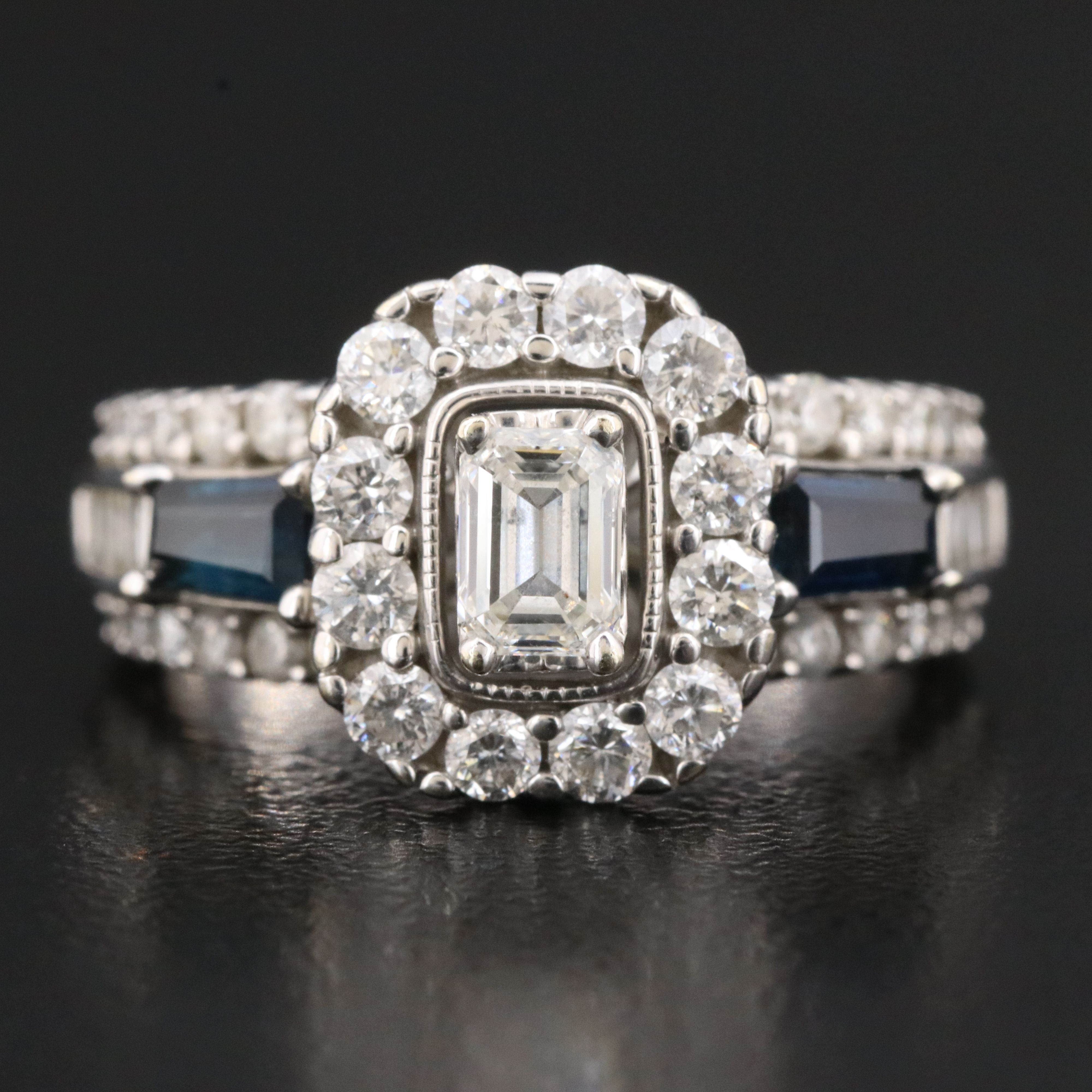 14K 1.45 CTW Diamond and Sapphire Ring with IGI Valuation Report