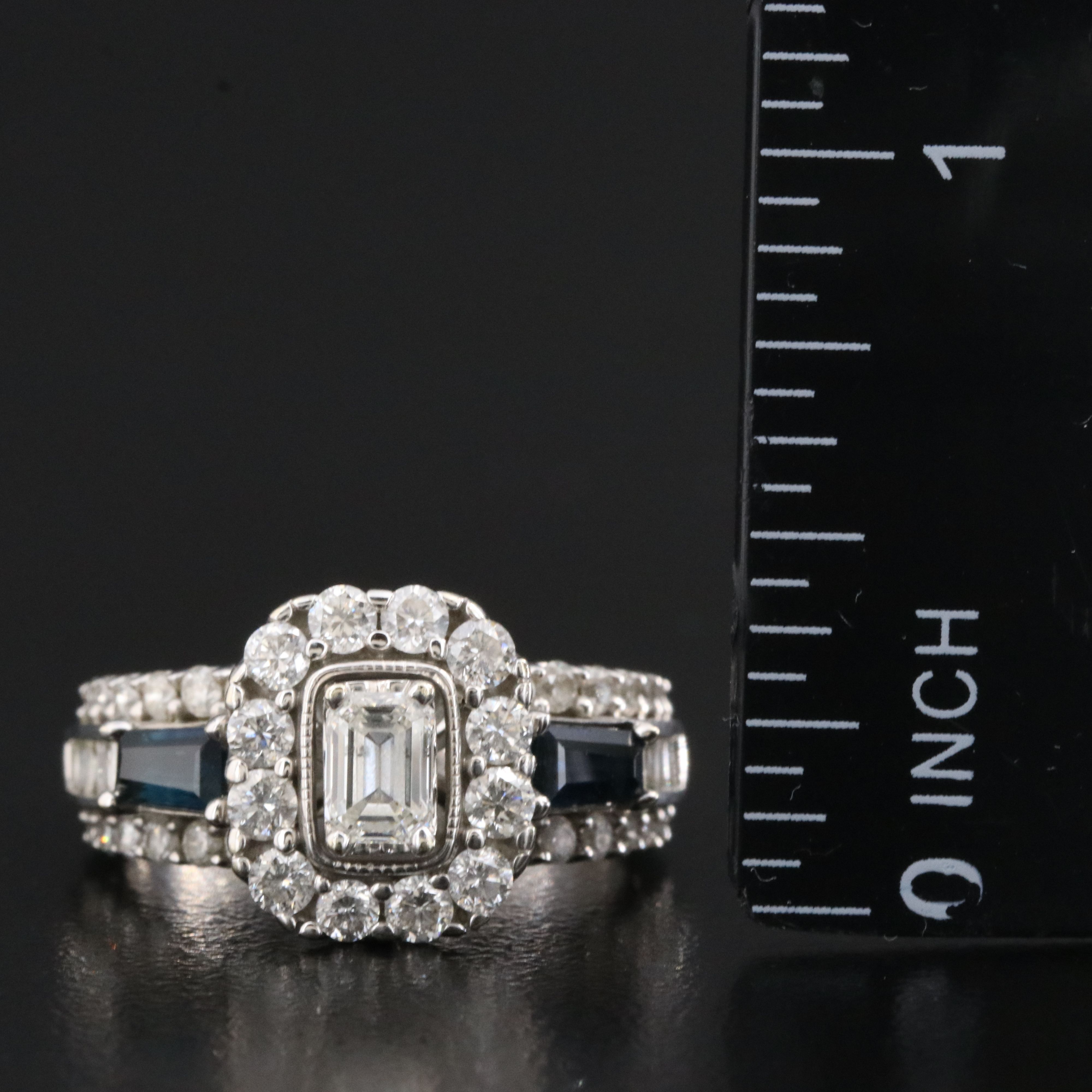 14K 1.45 CTW Diamond and Sapphire Ring with IGI Valuation Report