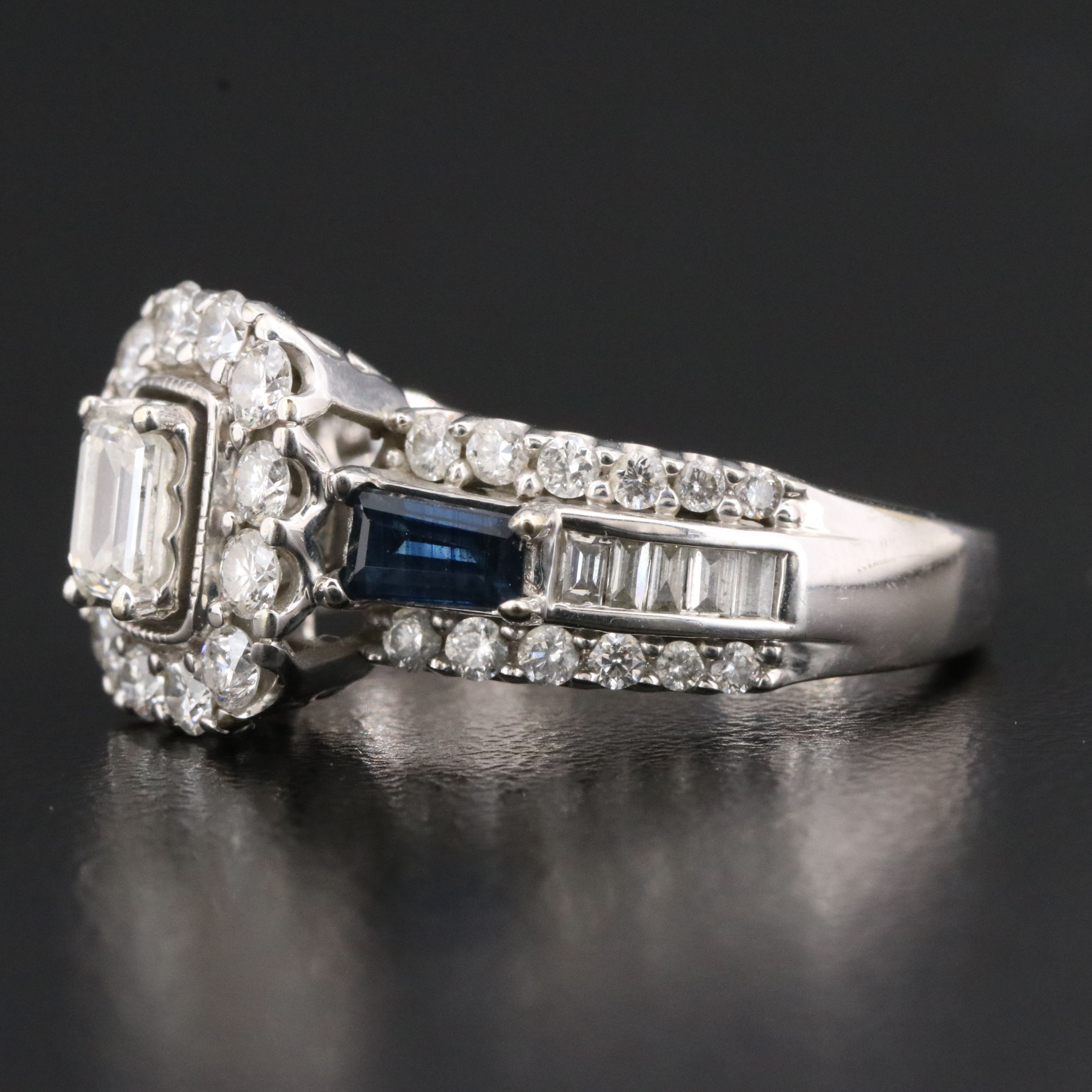 14K 1.45 CTW Diamond and Sapphire Ring with IGI Valuation Report