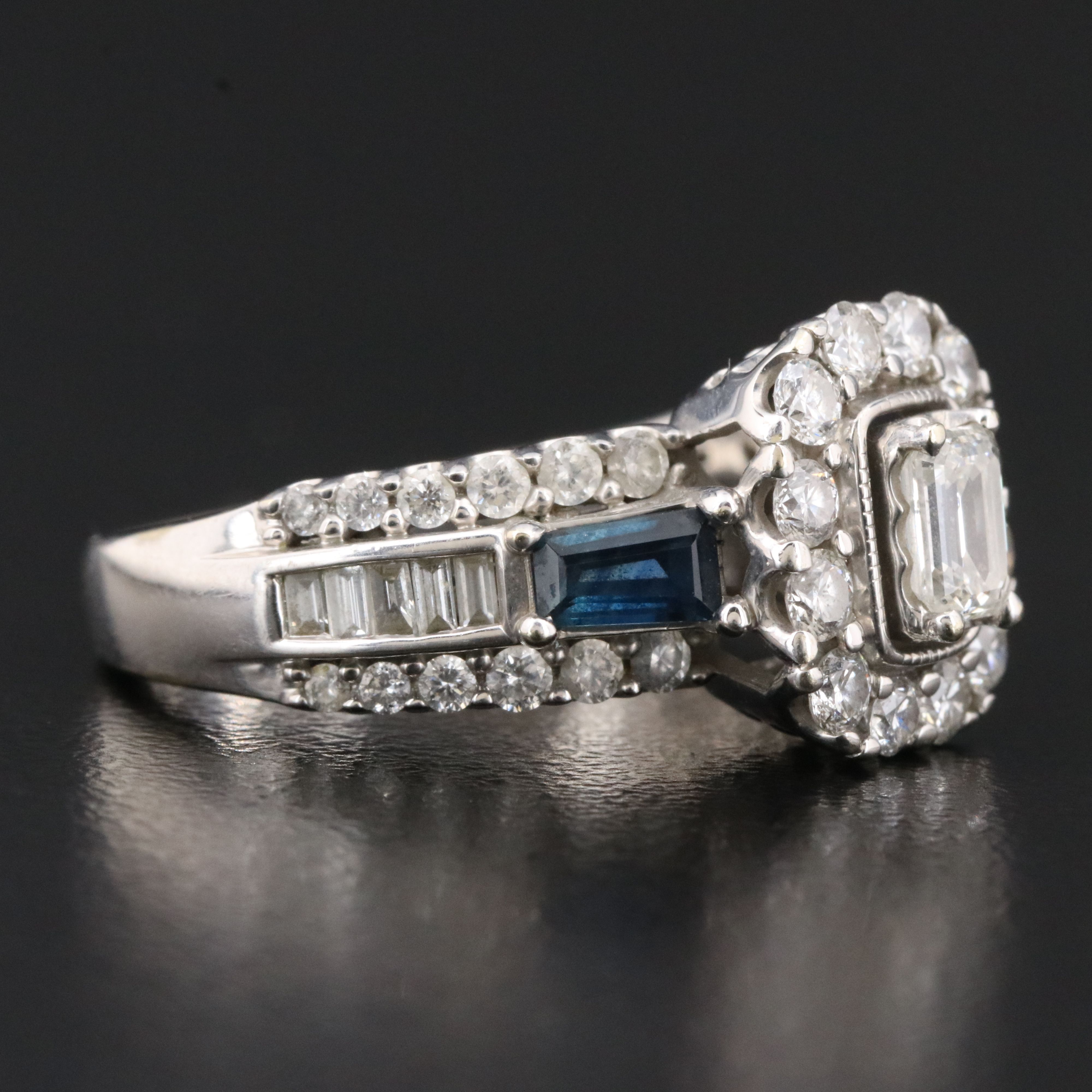 14K 1.45 CTW Diamond and Sapphire Ring with IGI Valuation Report