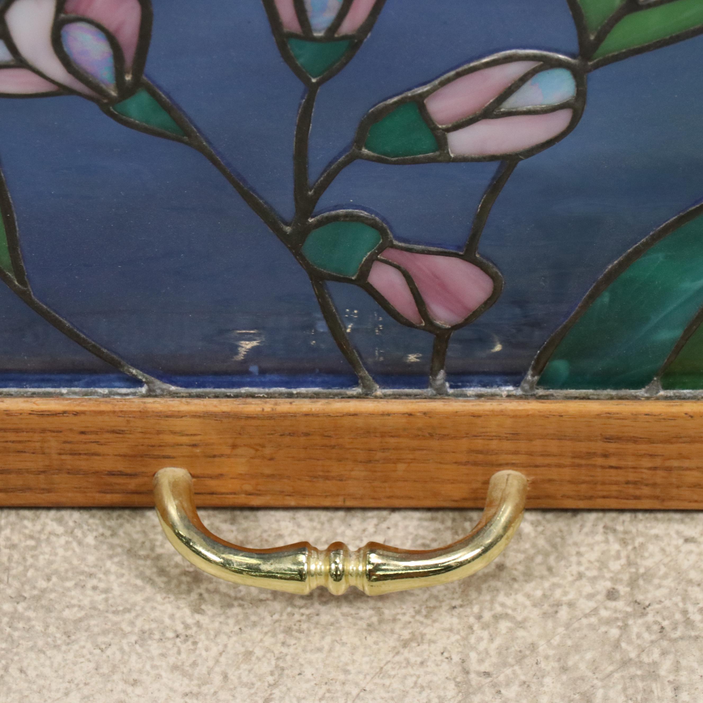 Steve and Diann Cottrill "Le Chant Du Cygne" Leaded Stained Glass Window Panel