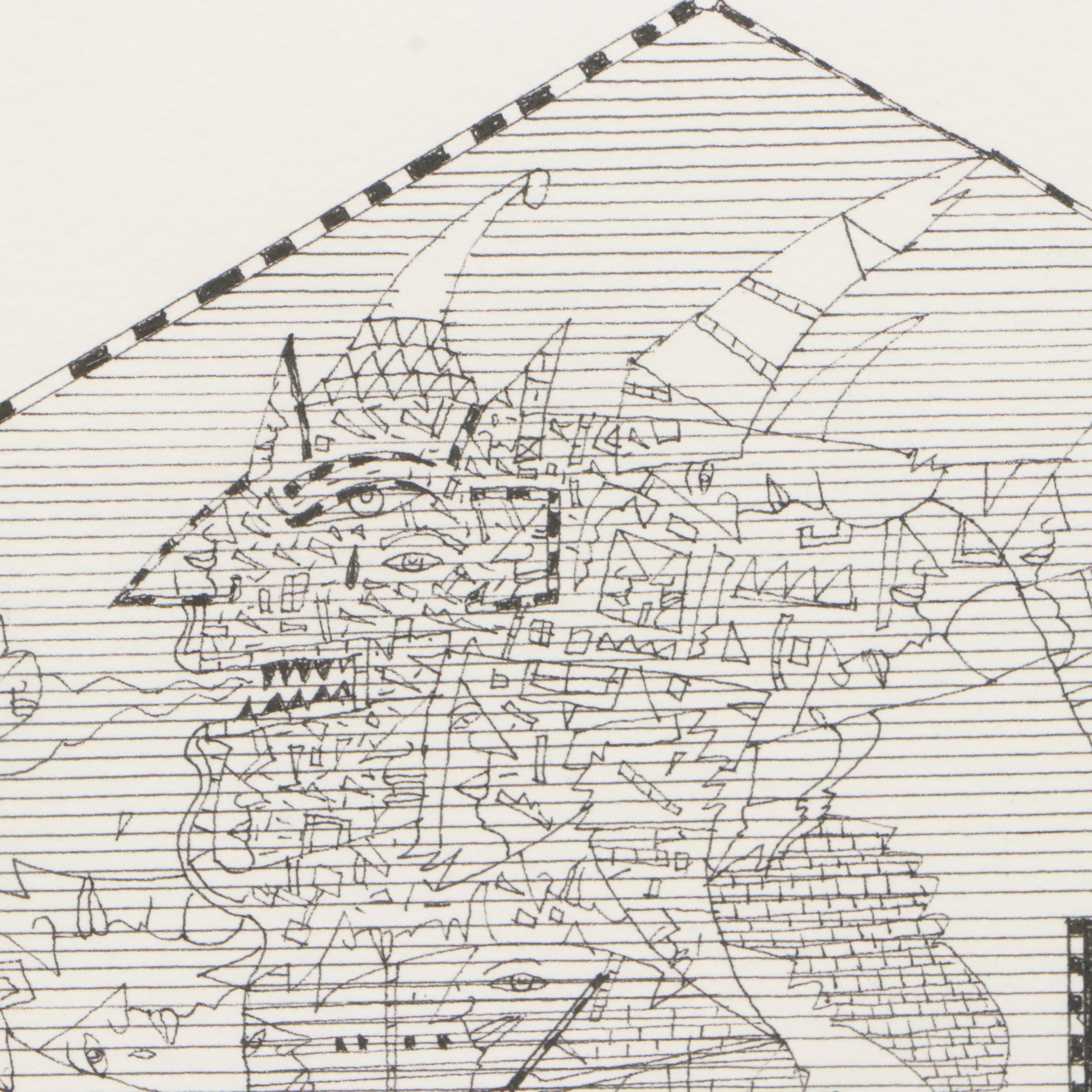 István Horkay Surrealist Figurative Ink Drawing, 1999