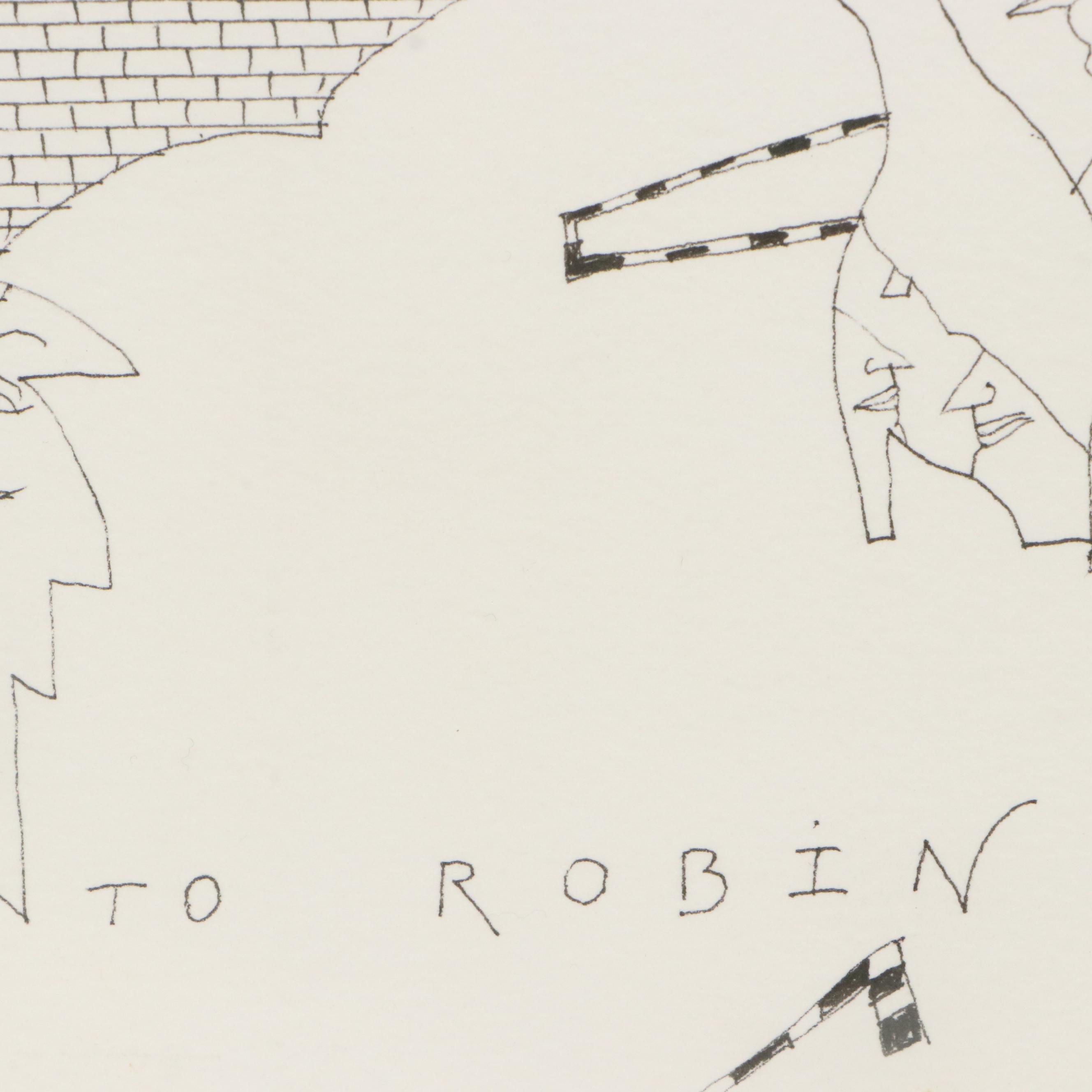 István Horkay Surrealist Figurative Ink Drawing, 1999