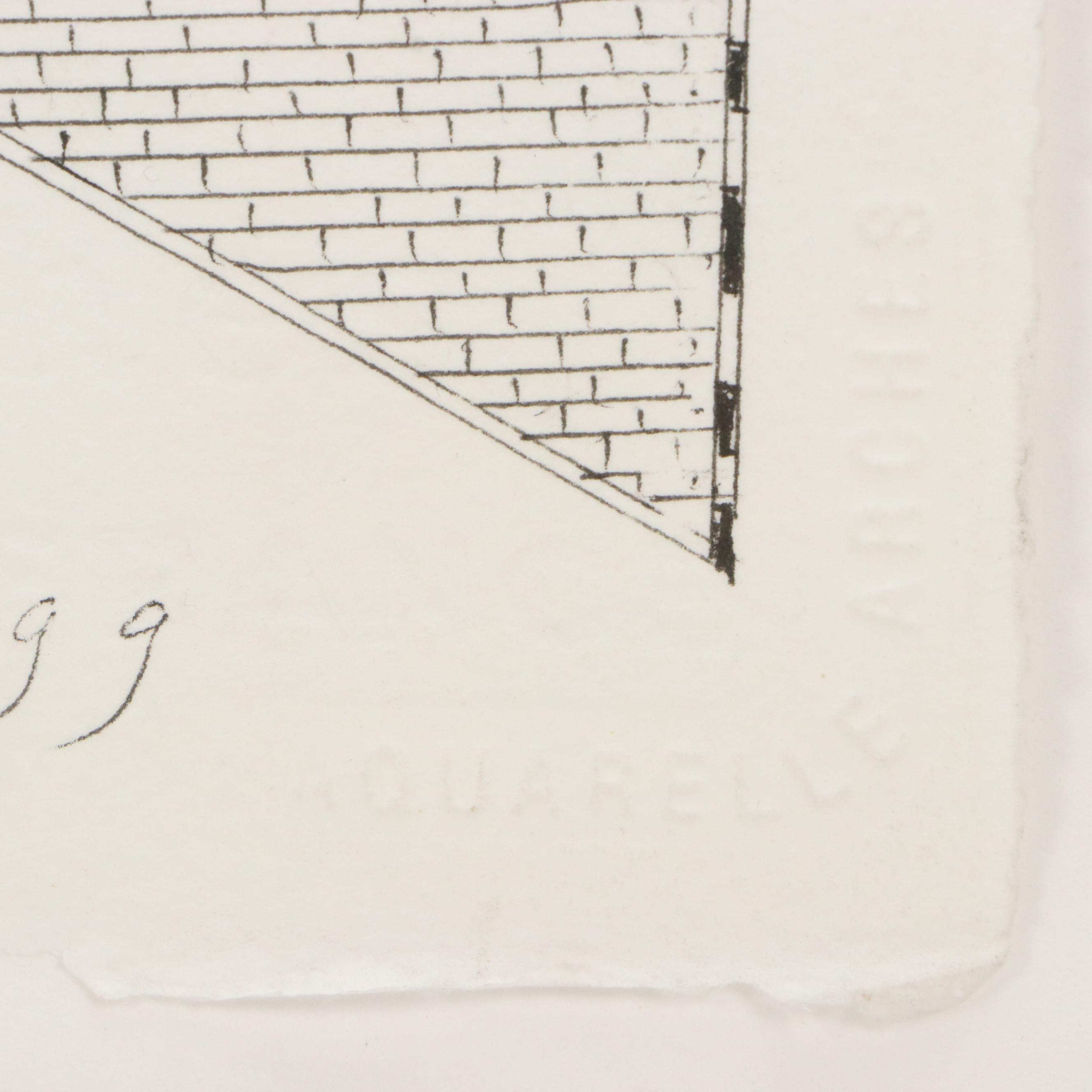 István Horkay Surrealist Figurative Ink Drawing, 1999