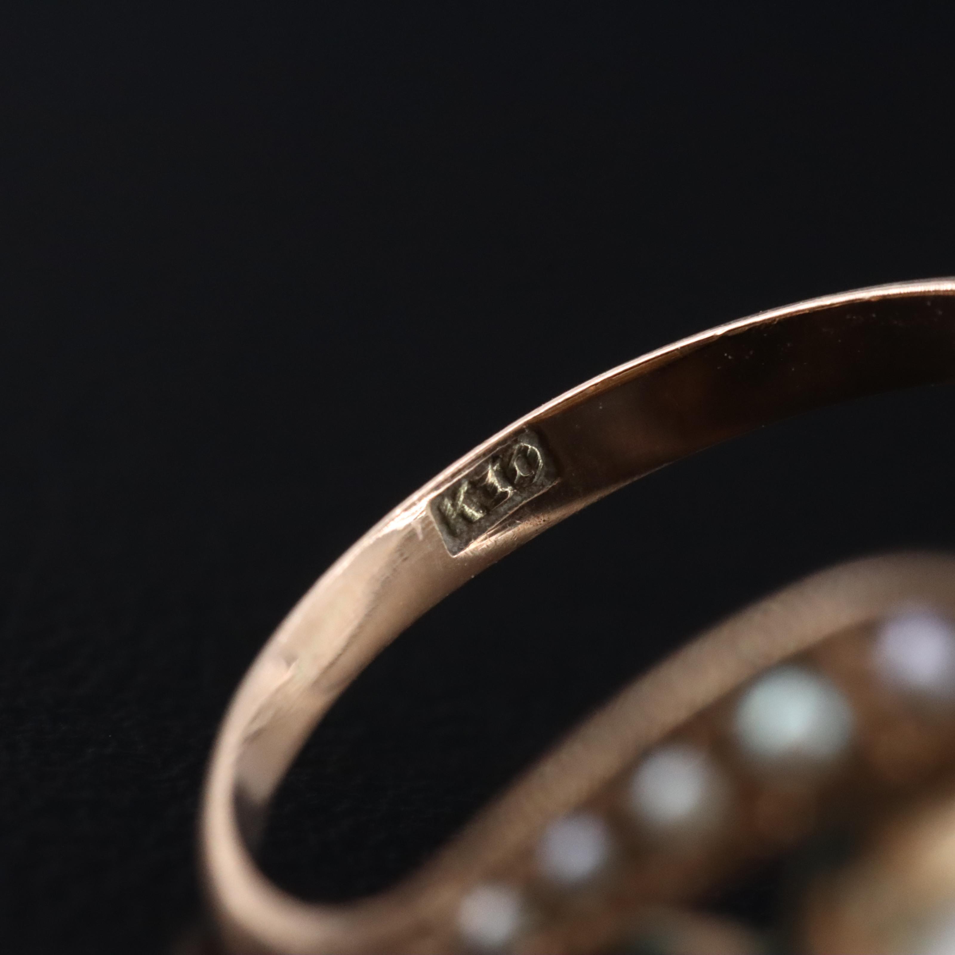 10K Pearl and Seed Pearl Ring