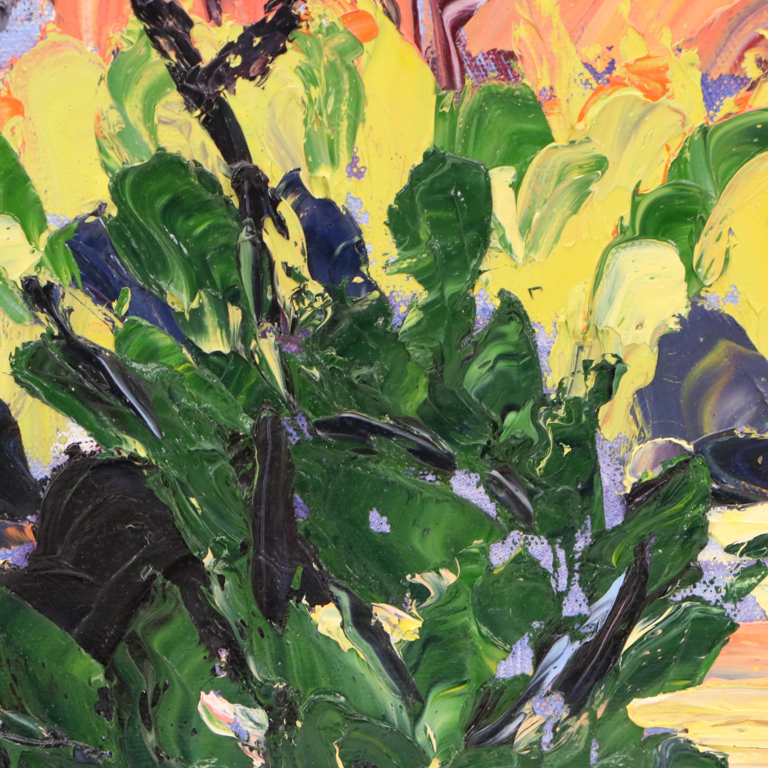 Impasto Mountainous Desert Landscape Oil Painting, 1995