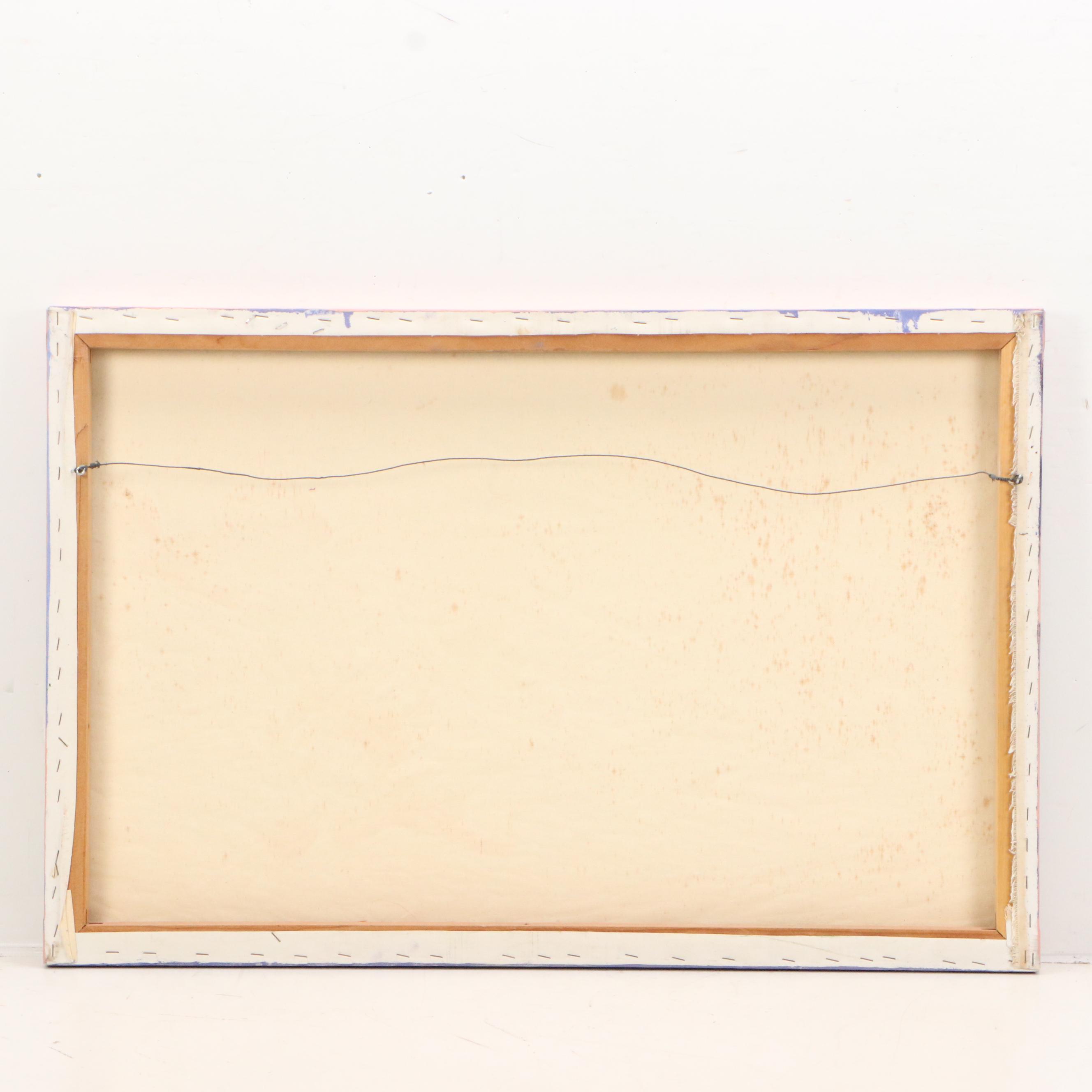 Impasto Mountainous Desert Landscape Oil Painting, 1995