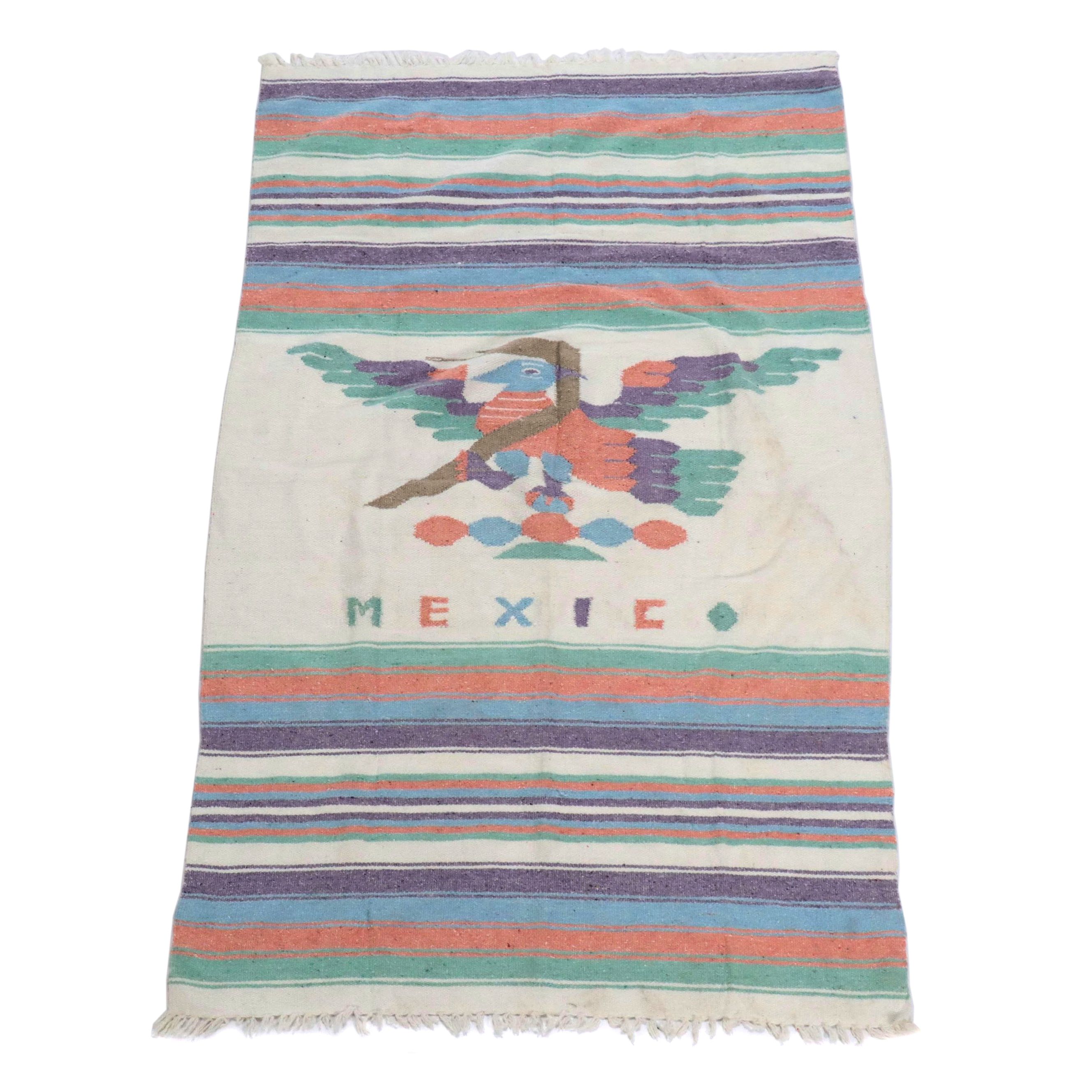 3'9 x 6'5 Handwoven Mexican Chimayo Area Rug