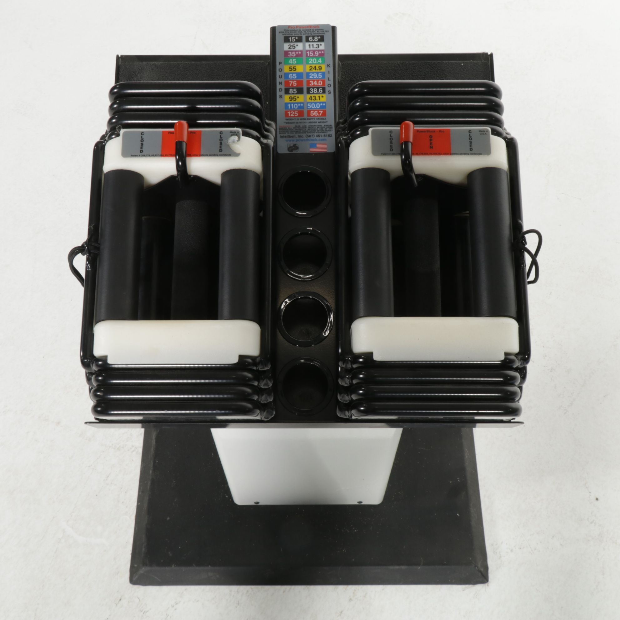 Intellbell "Pro PowerBlock" Variable Weight Dumbbells with Stand and Mat