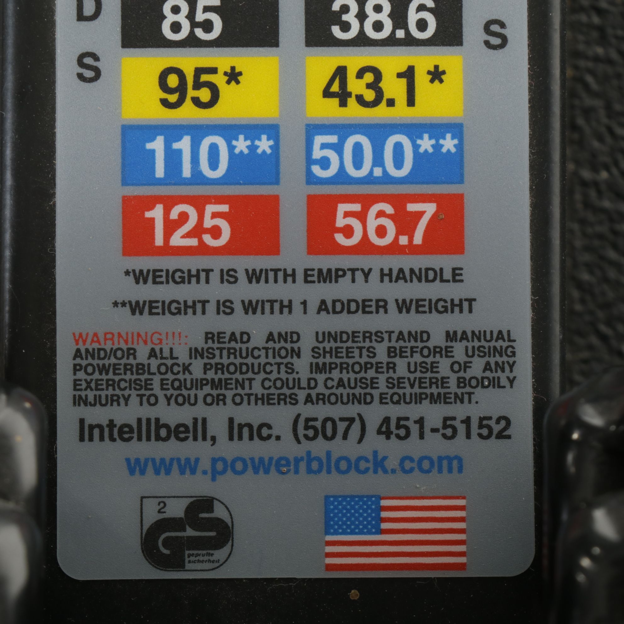 Intellbell "Pro PowerBlock" Variable Weight Dumbbells with Stand and Mat