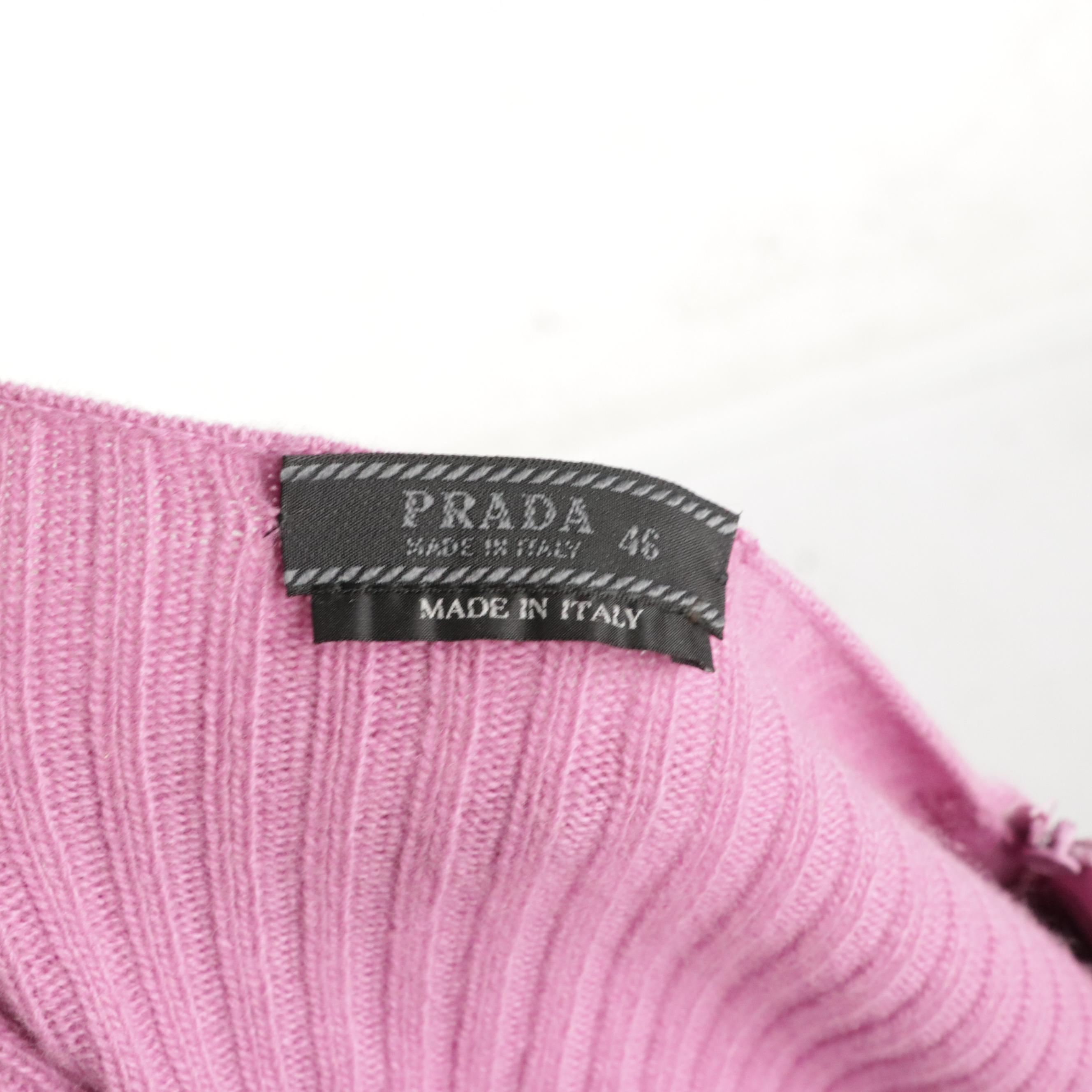 Prada Leather, Cashmere and Wool Long Sleeve Top and Straight-Leg Trousers