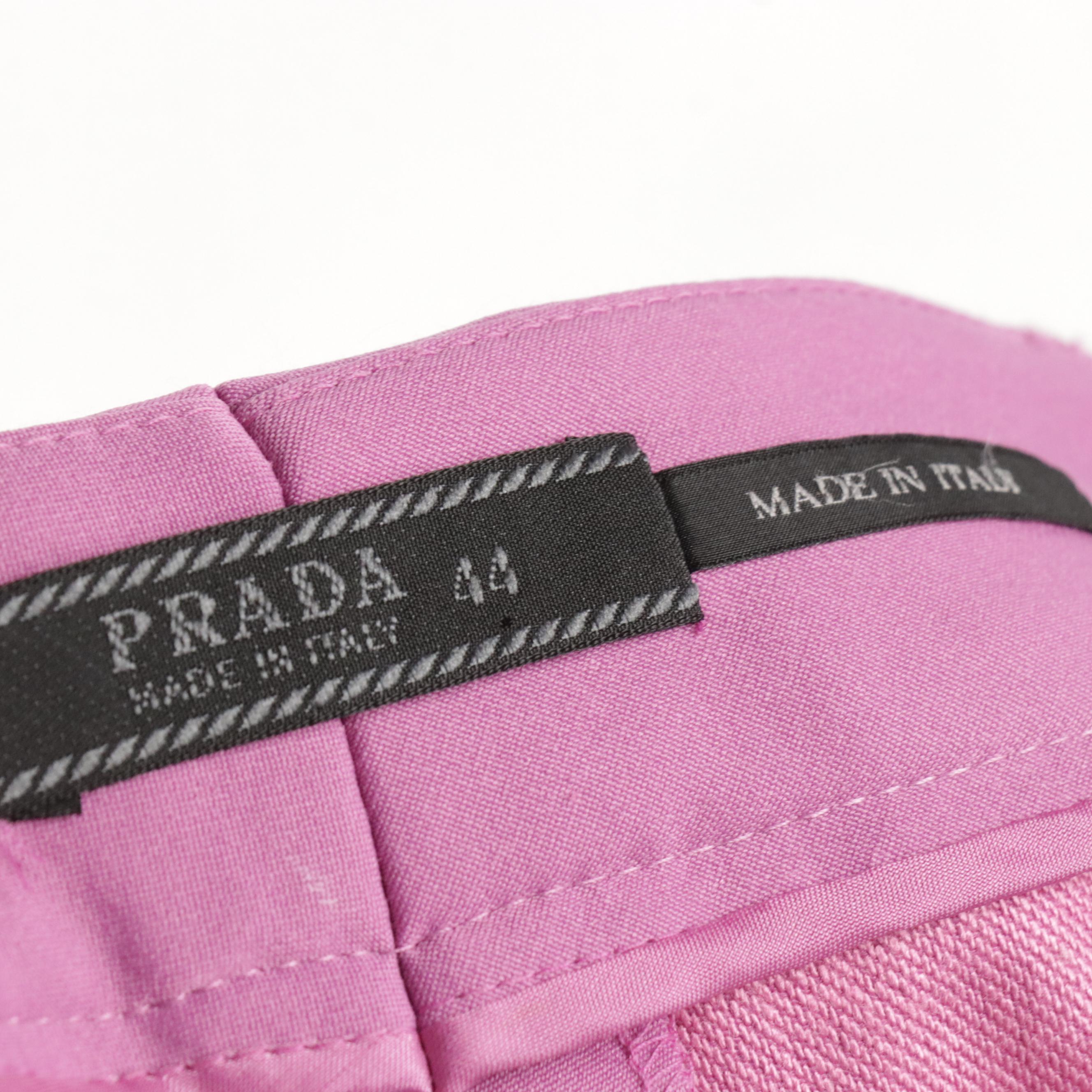 Prada Leather, Cashmere and Wool Long Sleeve Top and Straight-Leg Trousers