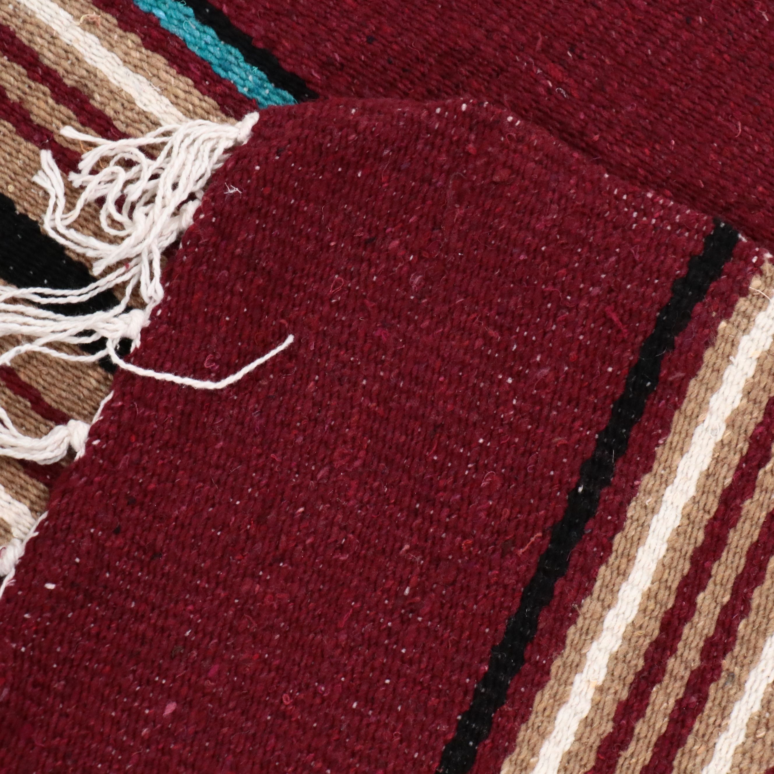 4'6 x 6'8 Handwoven Mexican Chimayo Area Rug