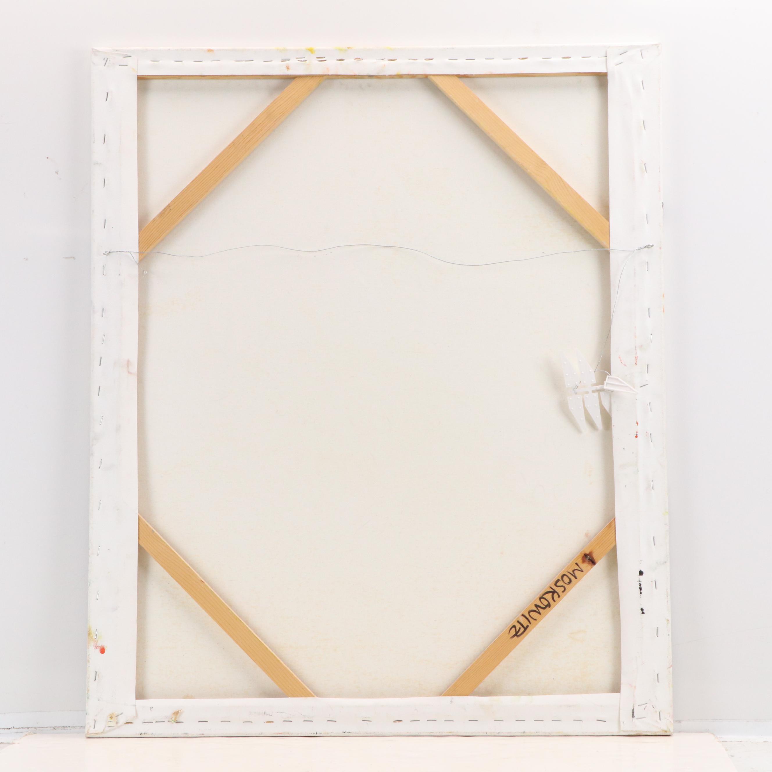 Mauri Moskowitz Stylized Portrait Oil Painting, 21st Century