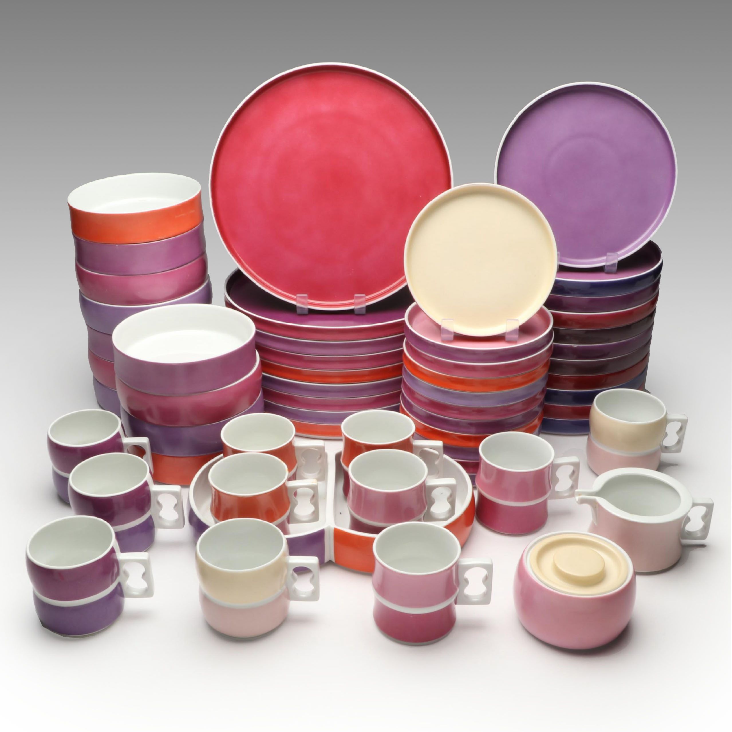 Block "Chromatics Red Lavender" Porcelain Dinnerware, 1971-1981