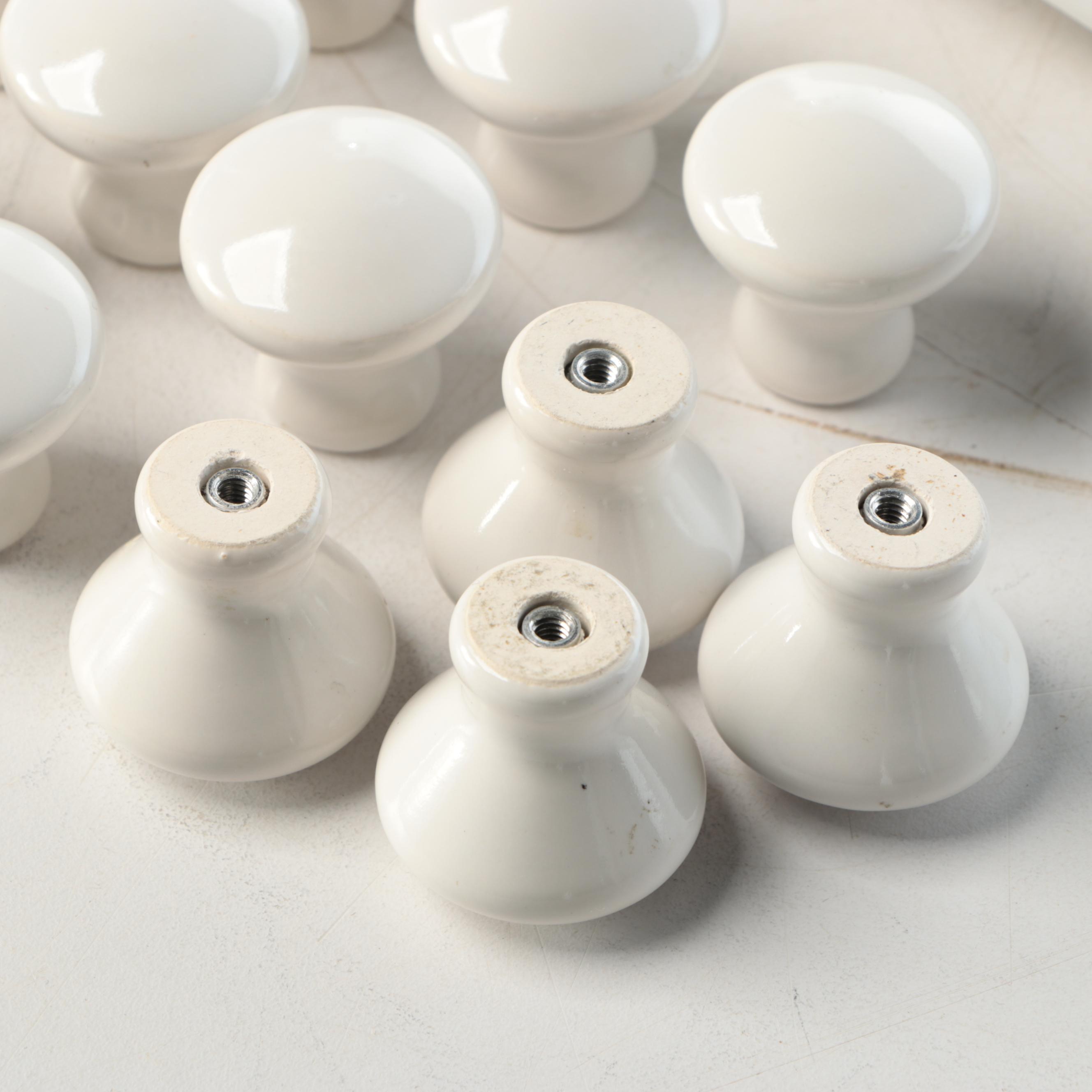 Milk Glass Medicine Cabinet Shelves with Porcelain Plumbing Salvage, Vintage