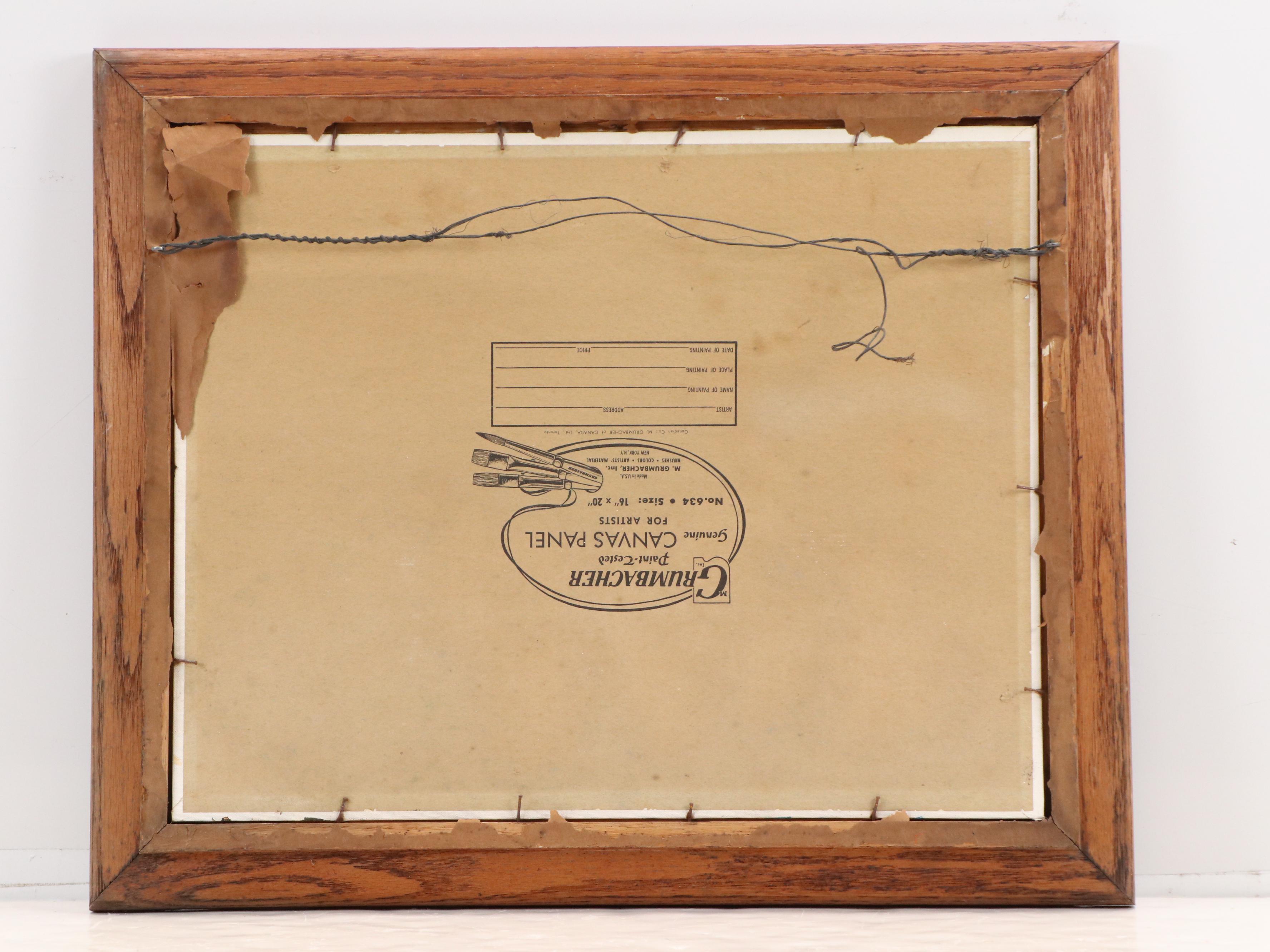 American School Autumn Landscape with Covered Bridge Oil Painting