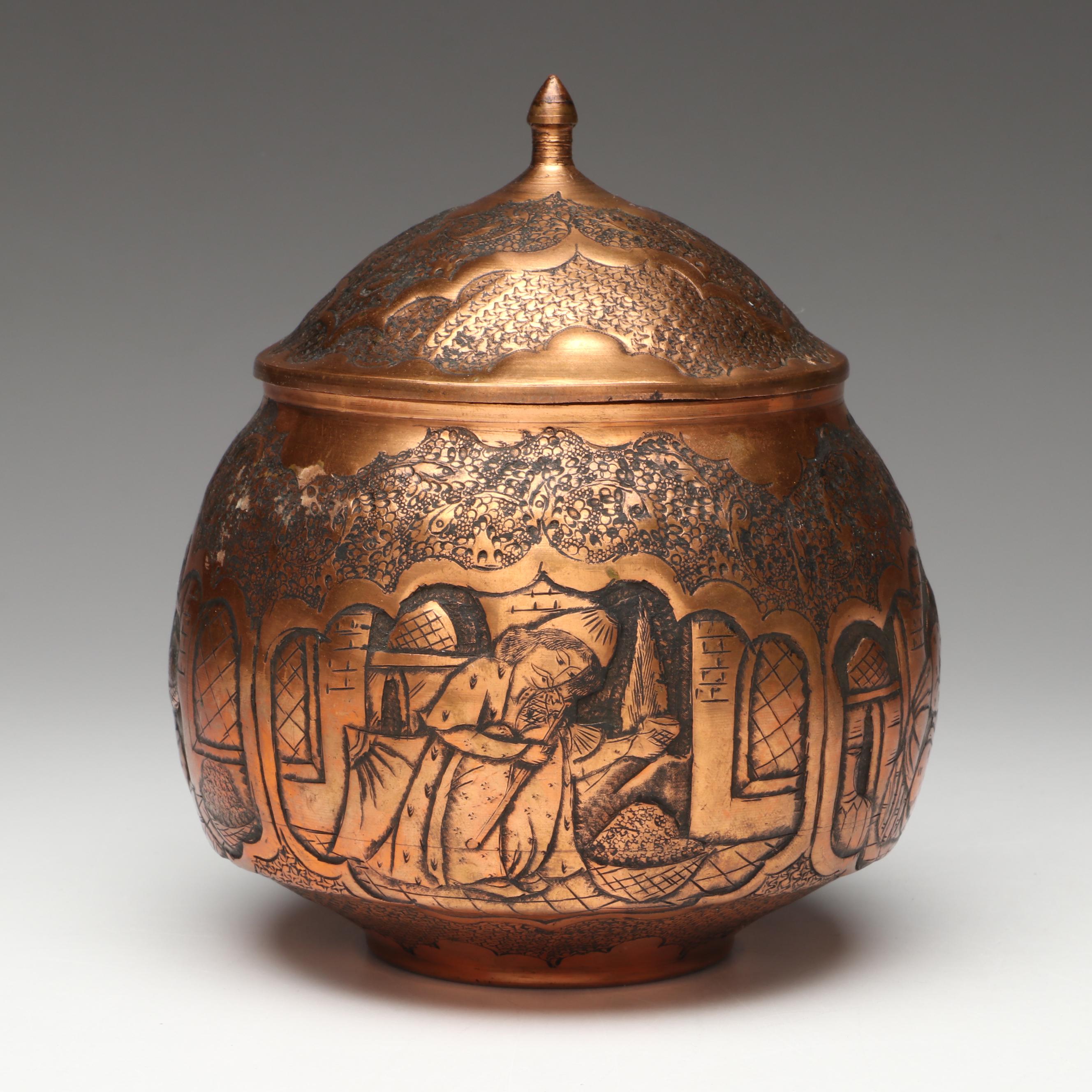 Kevia "Tagebuch" Fountain Pen with Mother-of-Pearl, Brass and Copper Boxes