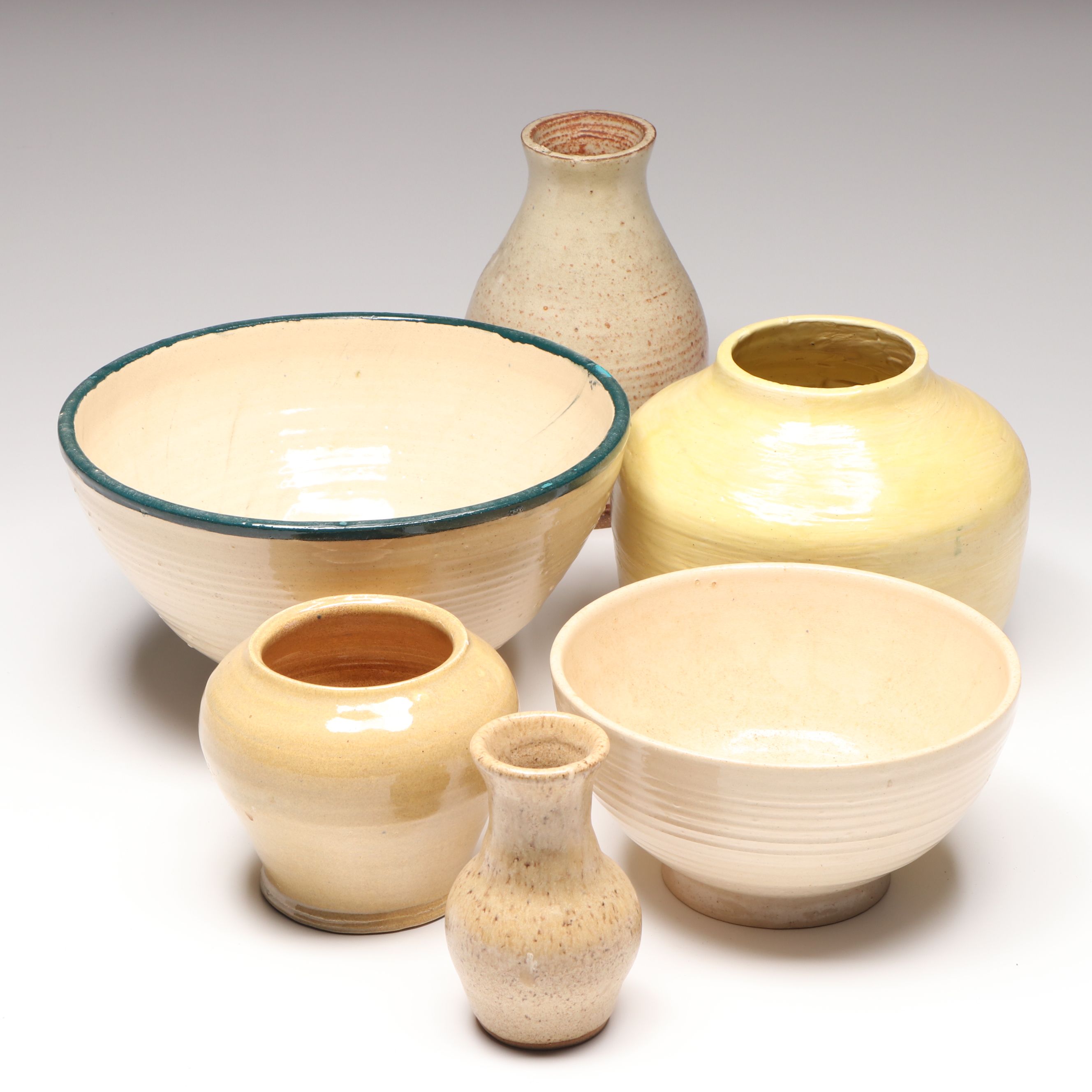 Lutz Art Pottery Stoneware Vases and Bowls