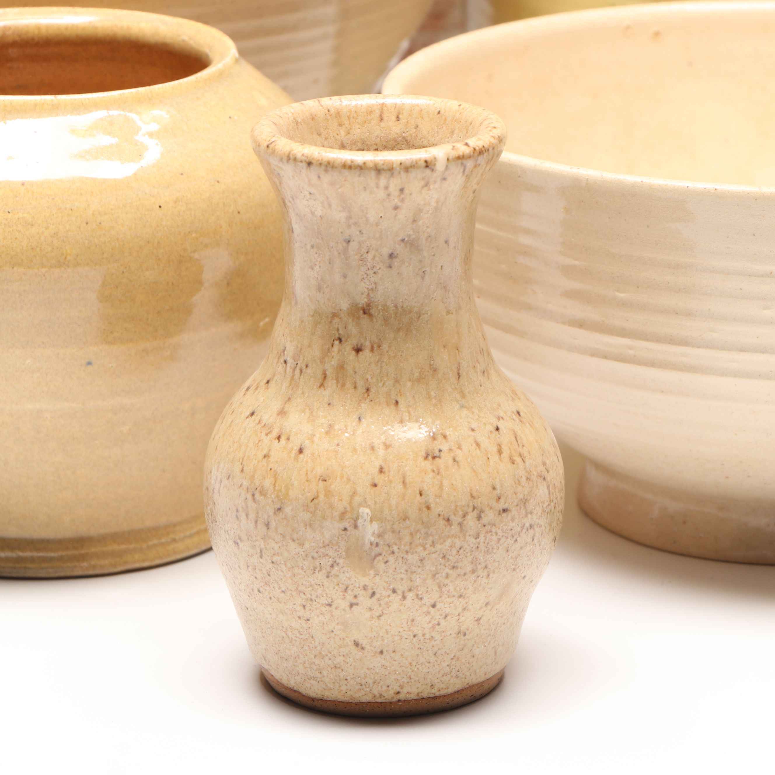 Lutz Art Pottery Stoneware Vases and Bowls