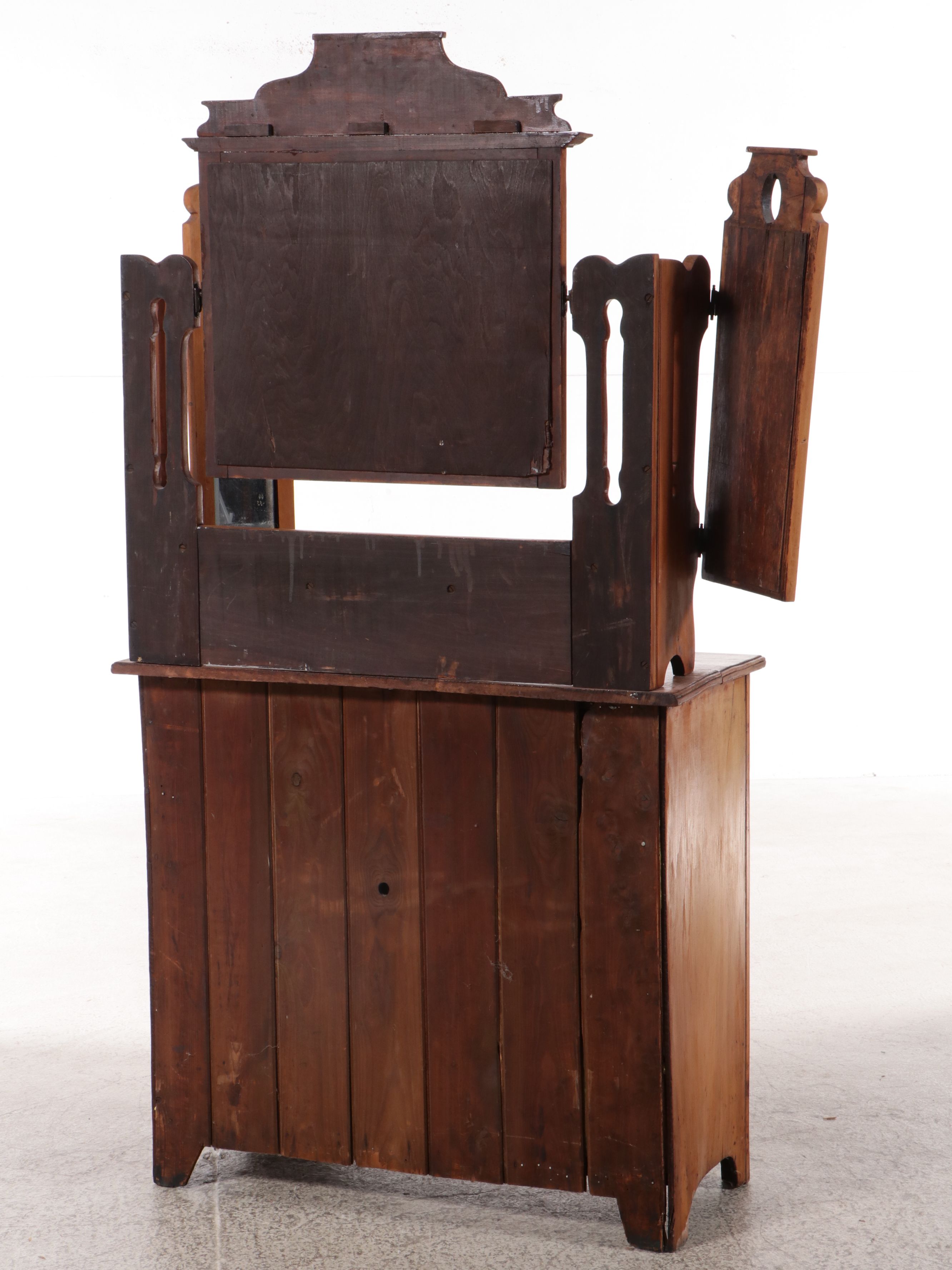 Victorian Eastlake Satinwood Tri-Fold Mirror Dresser, Late 19th/Early 20th C.