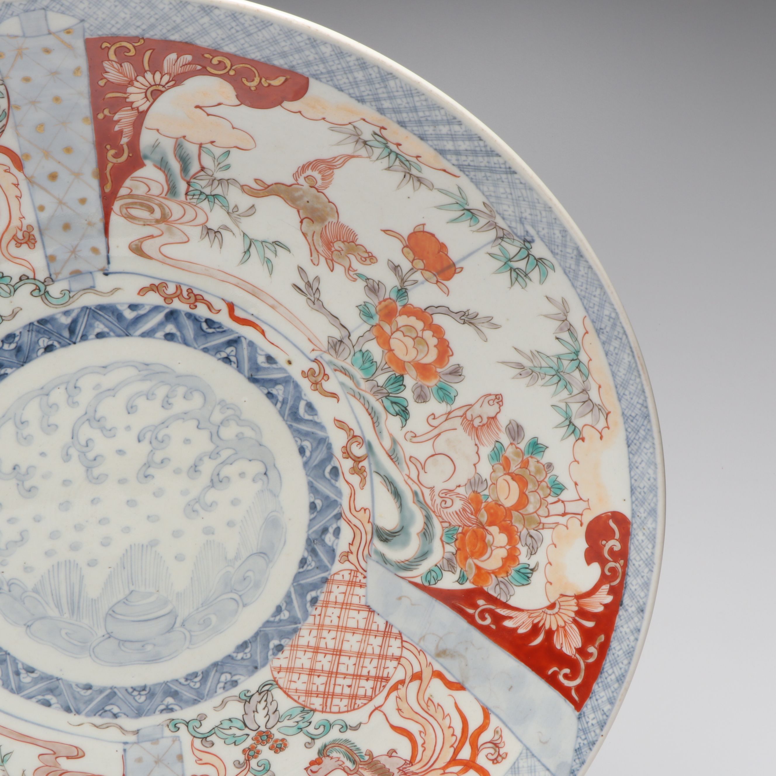 Japanese Imari Style Hand-Painted Porcelain Charger