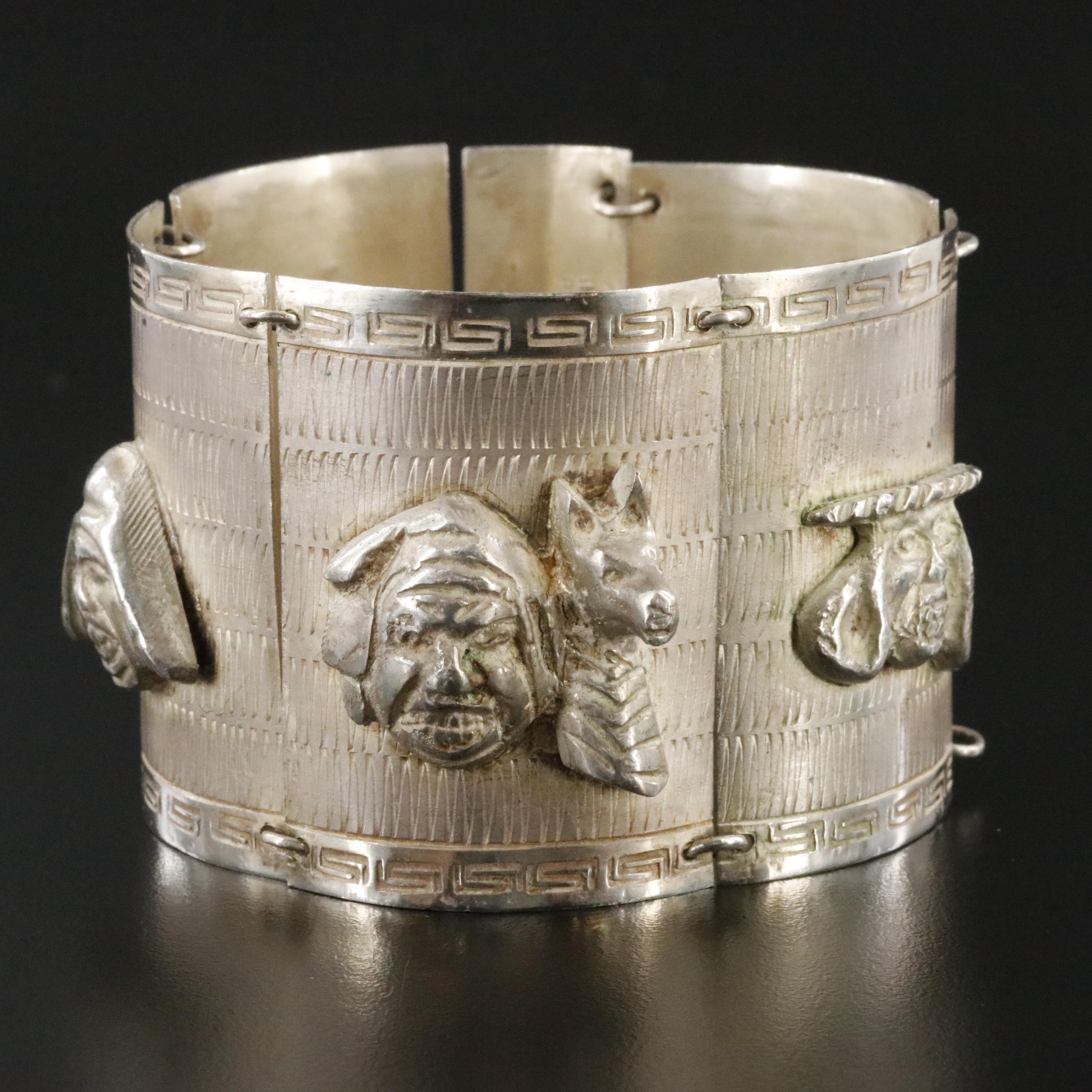 Peruvian 900 Silver Panel Bracelet