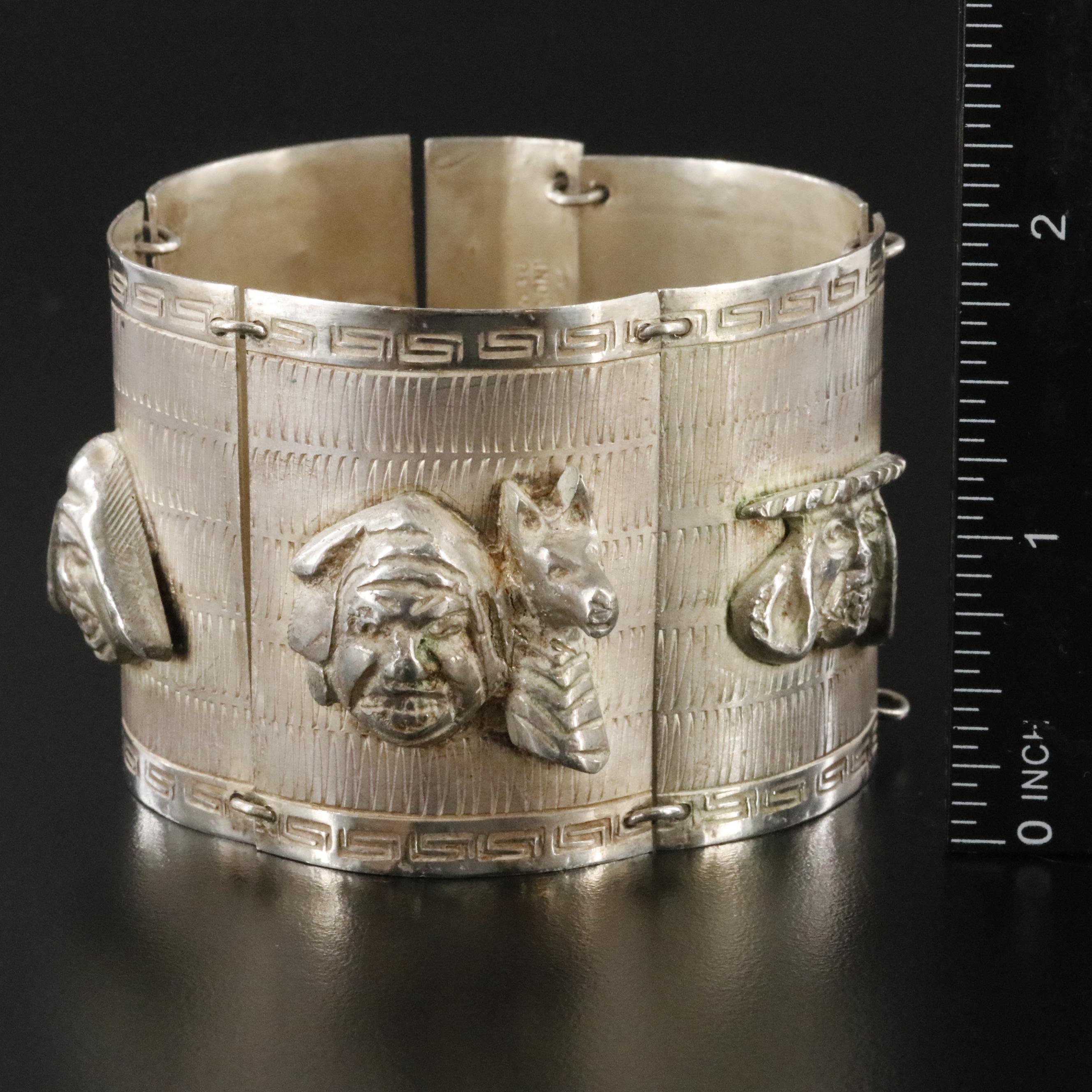 Peruvian 900 Silver Panel Bracelet