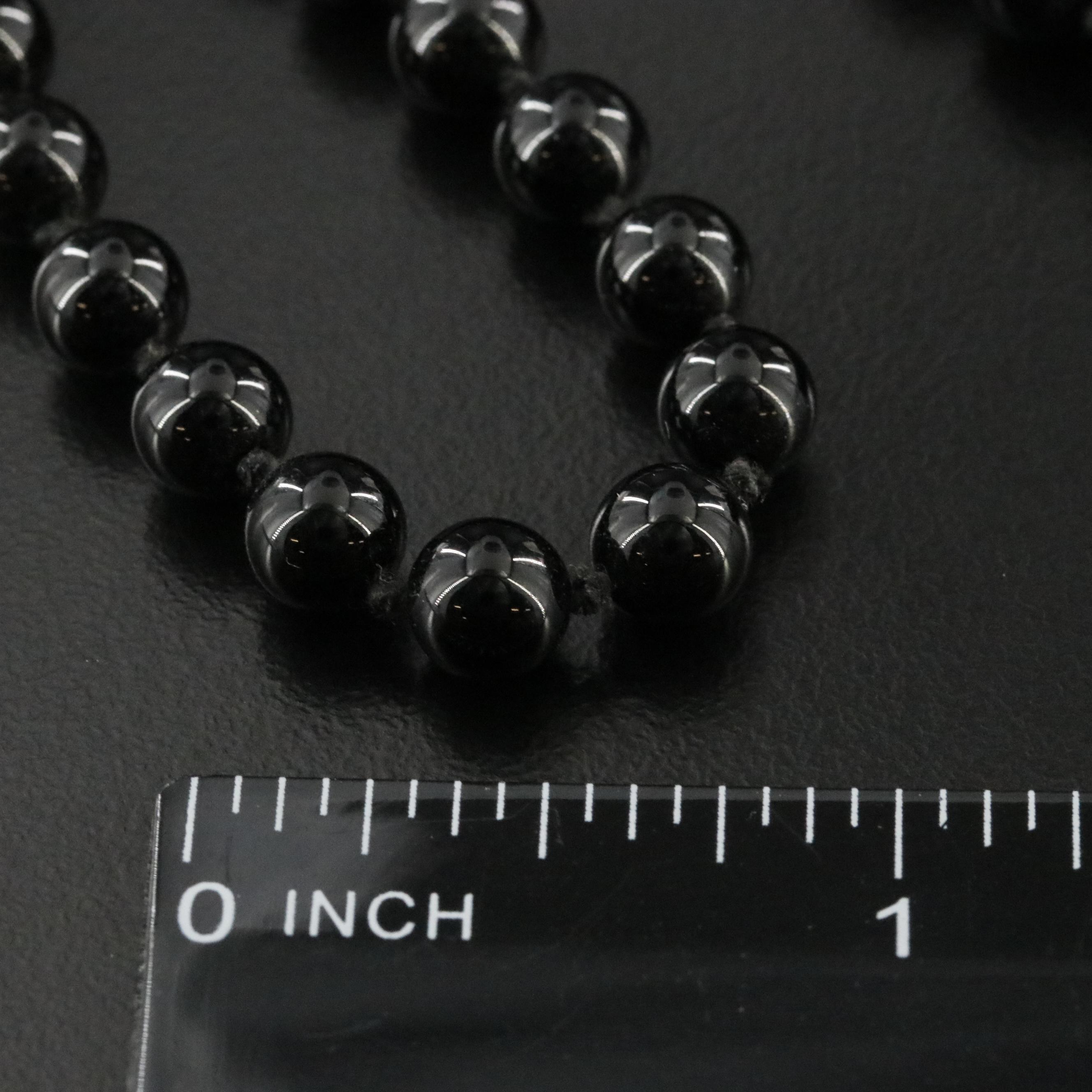 Black Onyx Beaded Necklace with 14K Clasp