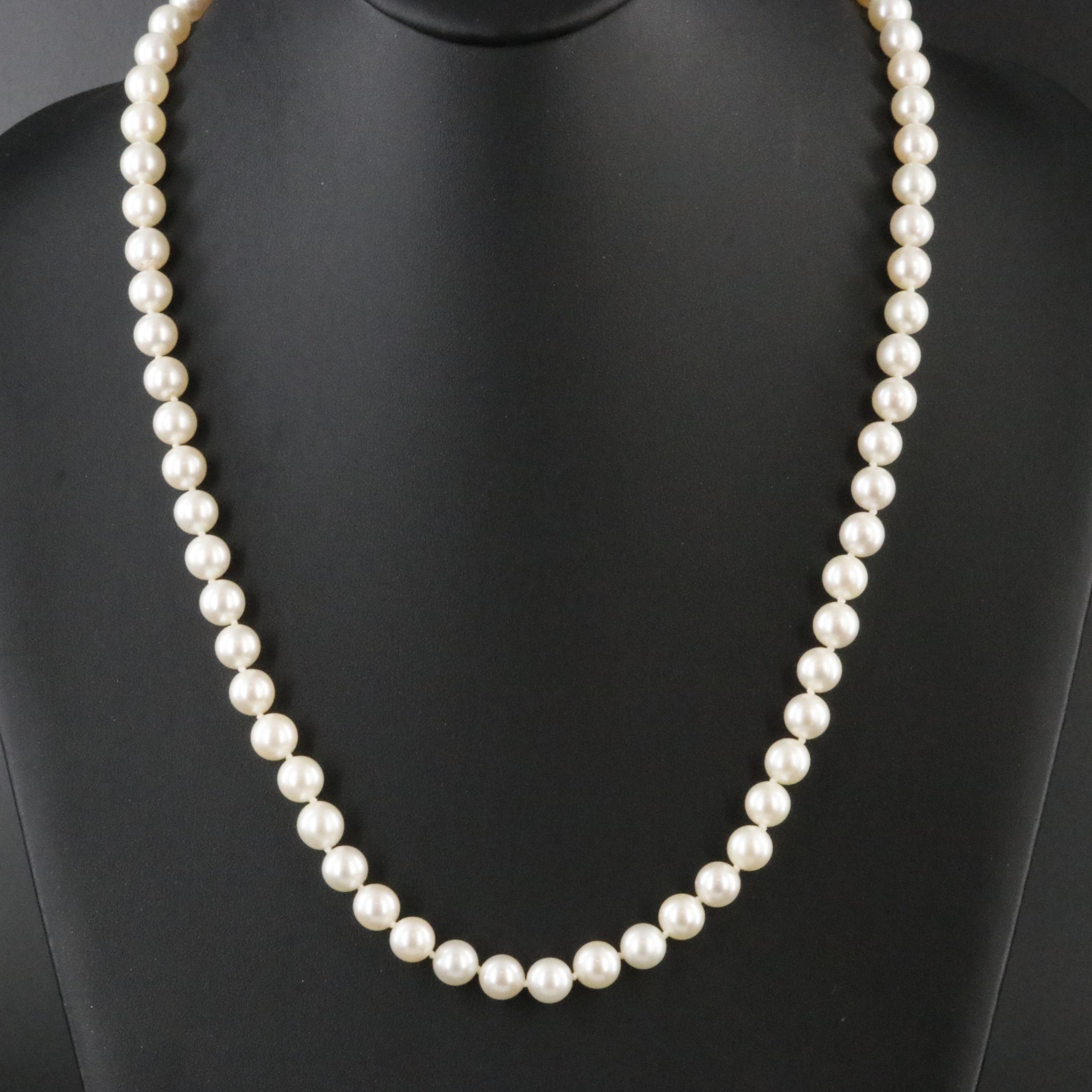Pearl Necklace with Sterling Clasp