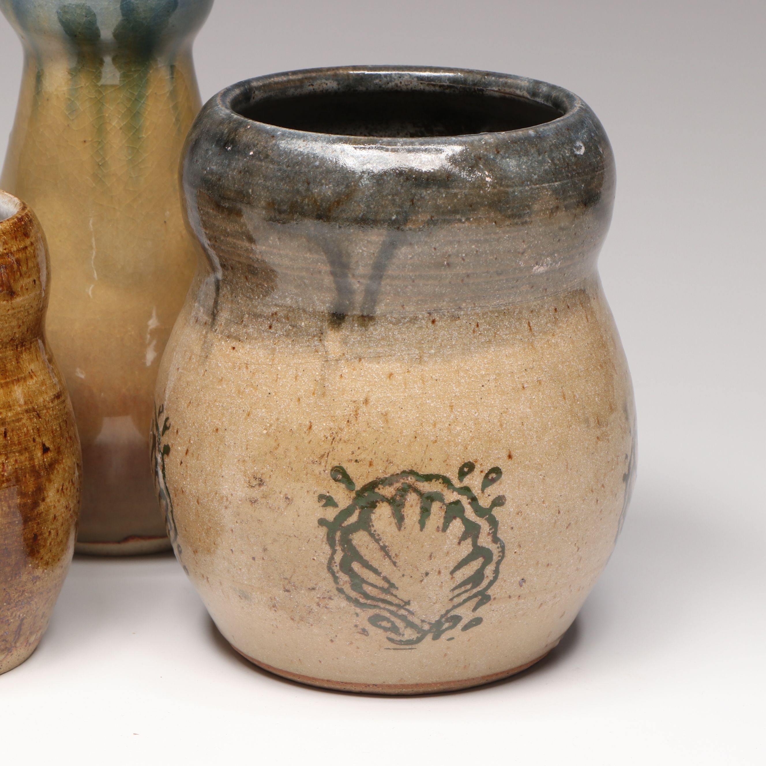 William Lutz Art Pottery Stoneware Vases and Bowls