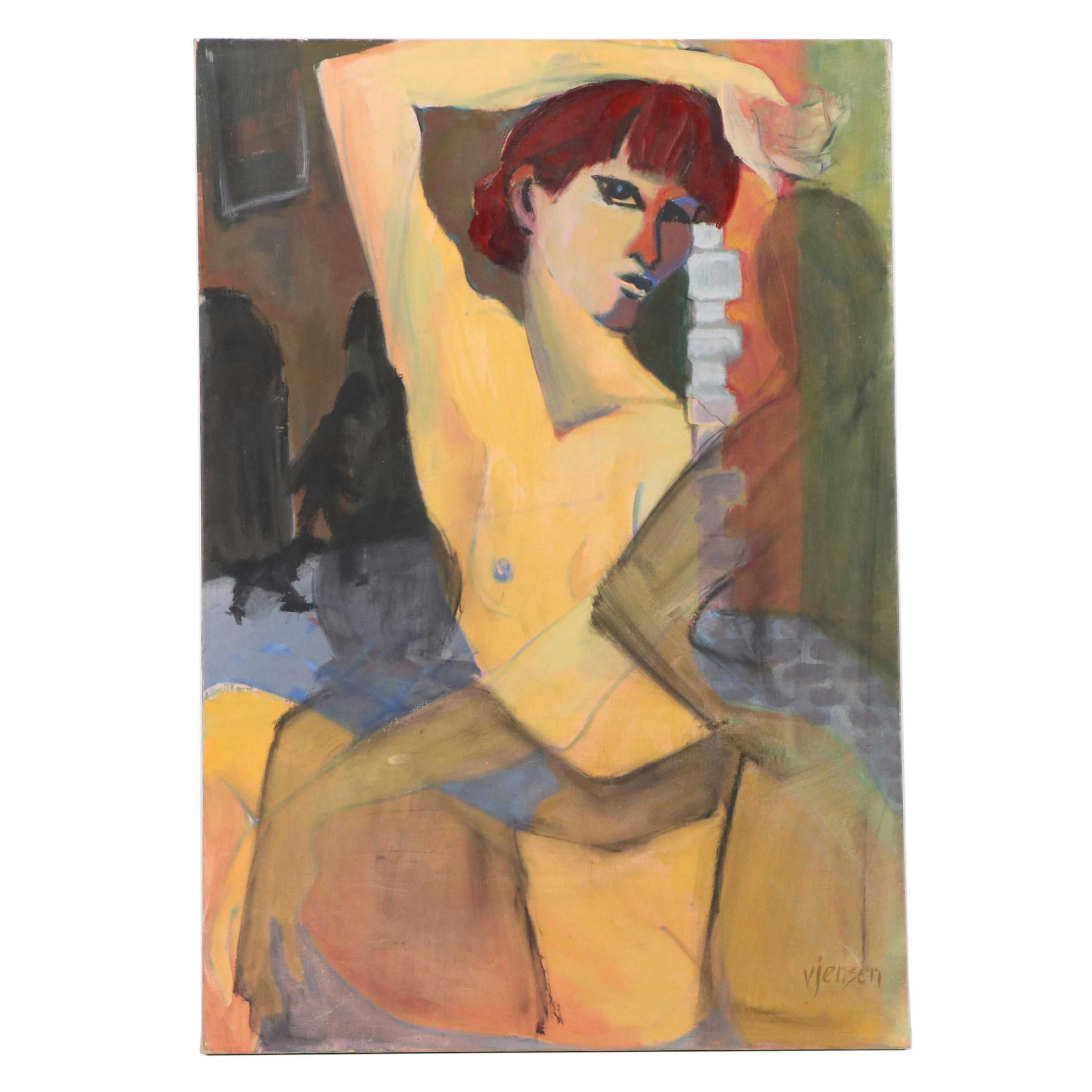 Victoria Jensen Figurative Oil Painting "In the Shadows"