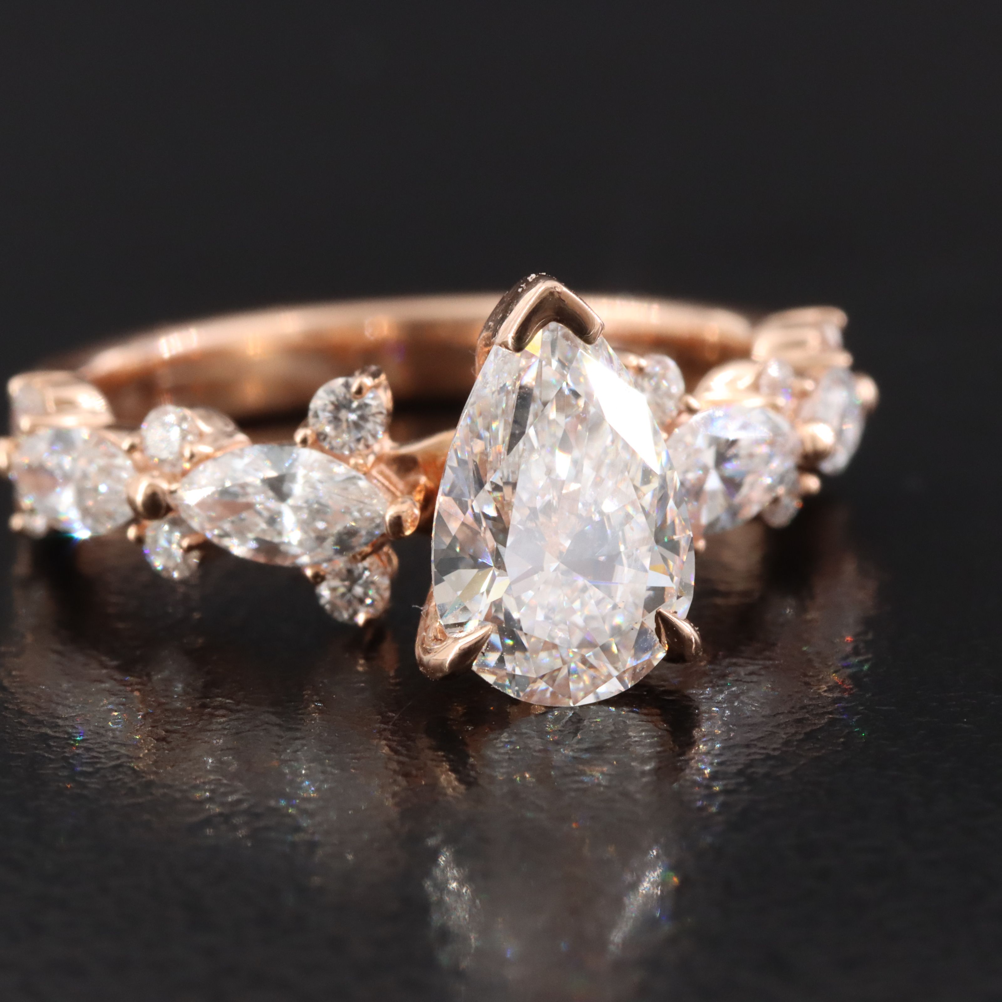 14K Rose Gold 2.56 CTW Lab Grown Diamond Ring with Online IGI Report