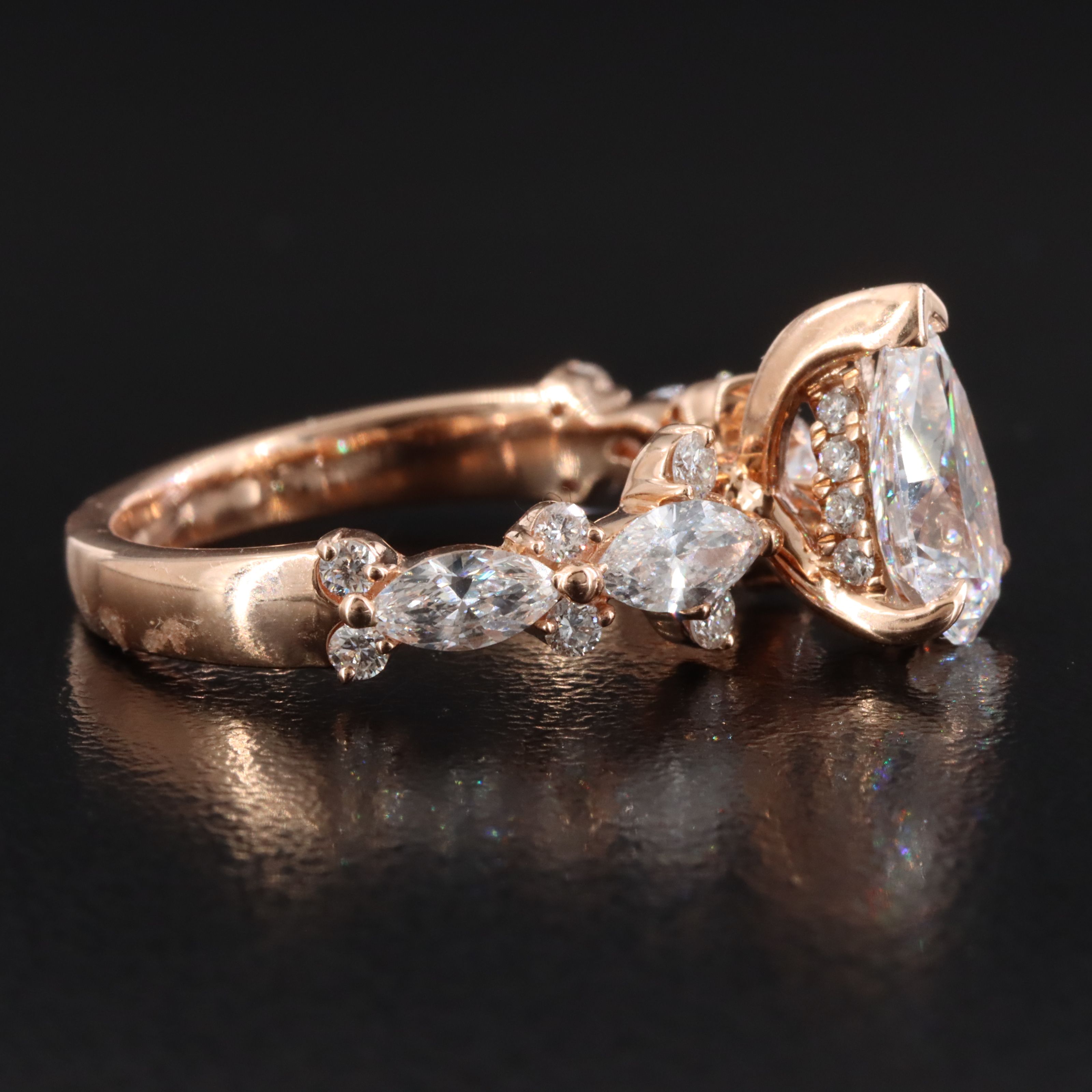 14K Rose Gold 2.56 CTW Lab Grown Diamond Ring with Online IGI Report