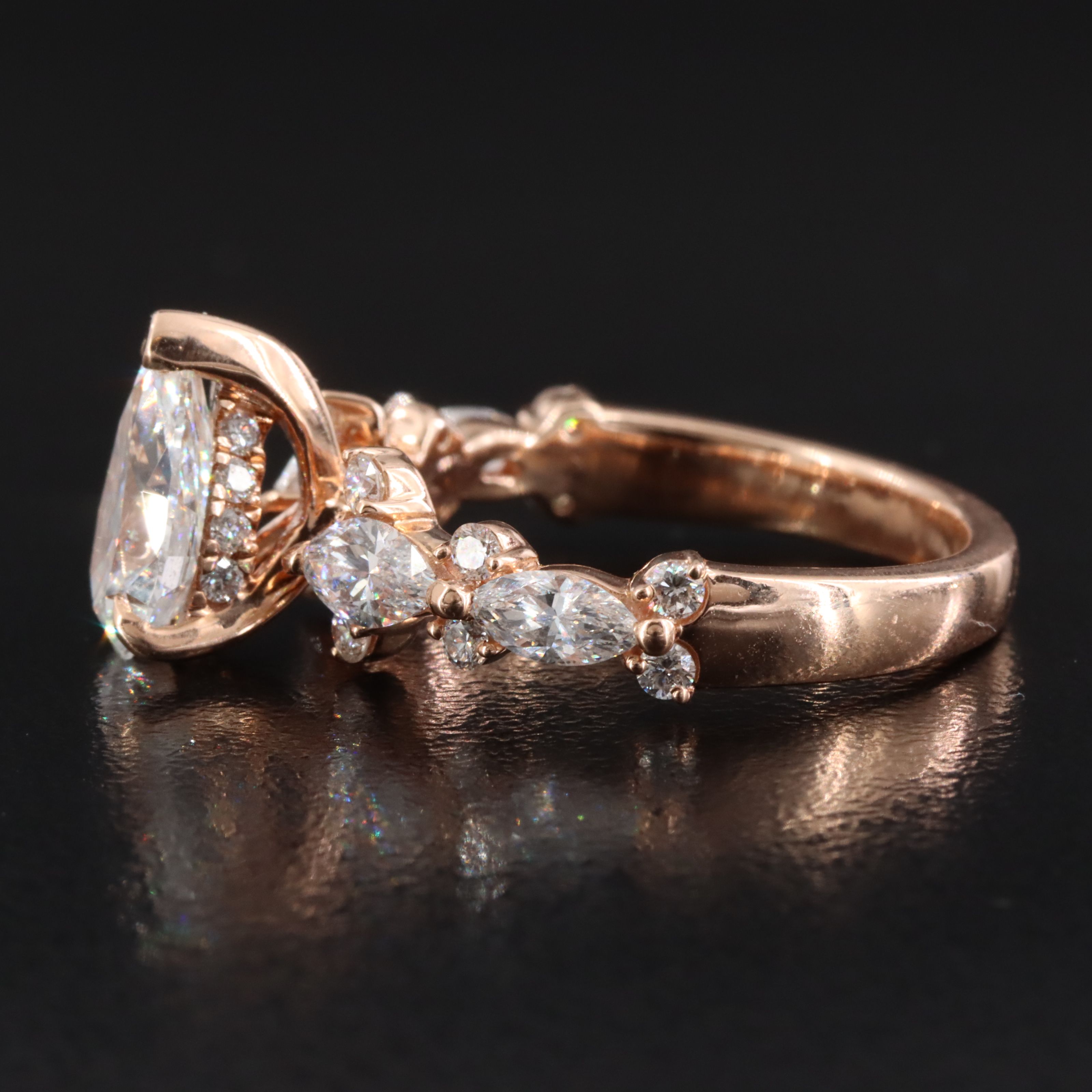 14K Rose Gold 2.56 CTW Lab Grown Diamond Ring with Online IGI Report