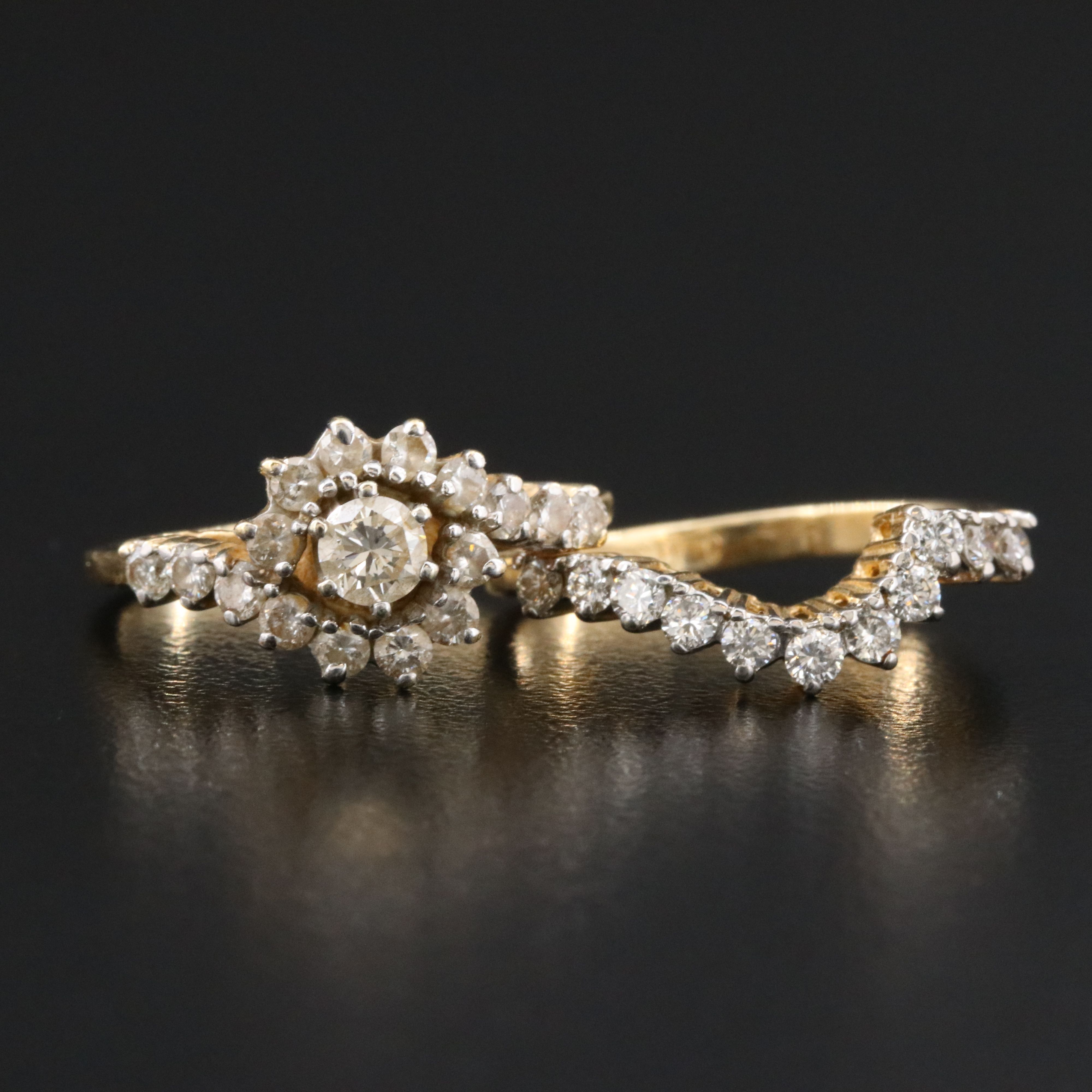 14K 1.00 CTW Diamond Ring Set