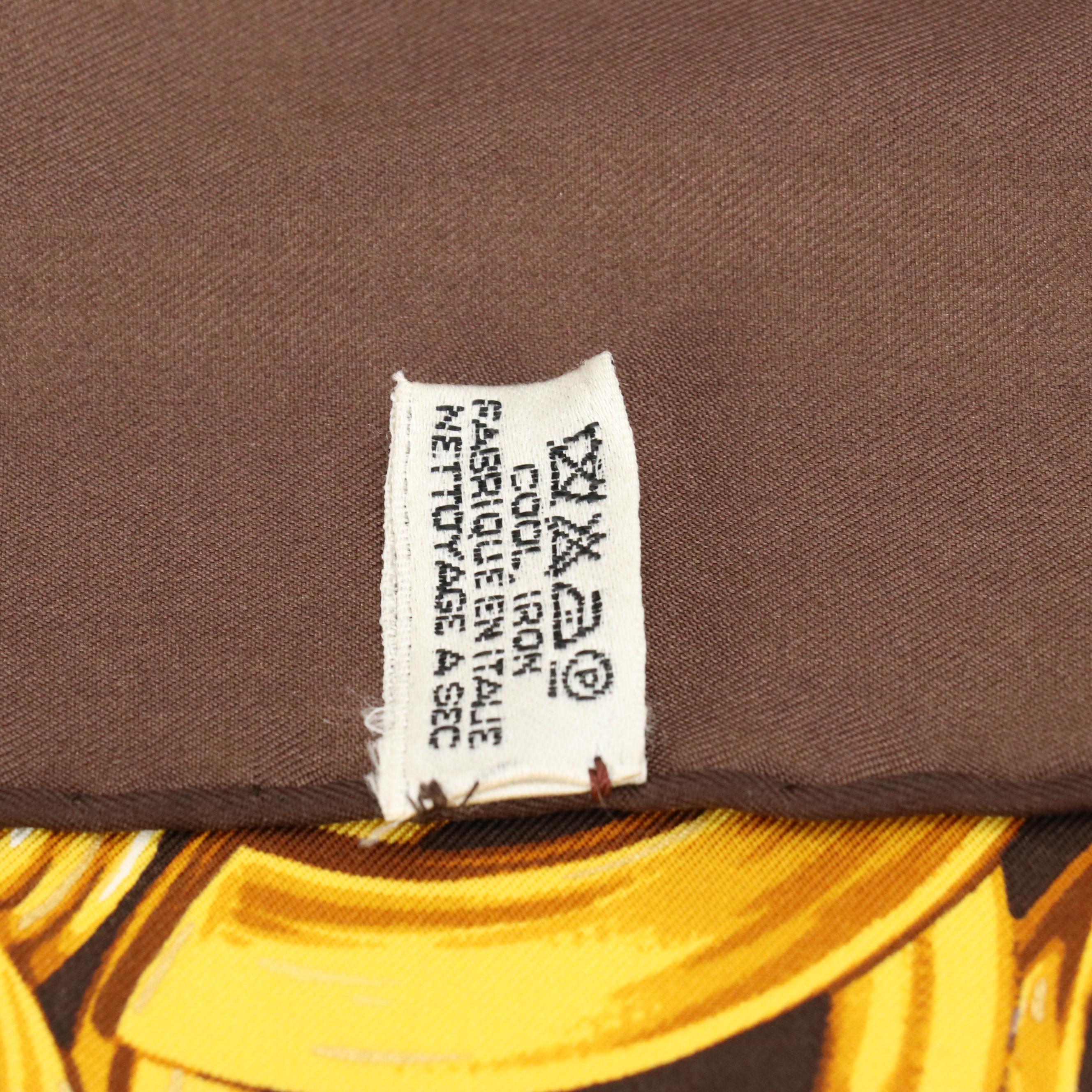 Chanel Chocolate Brown Chain Motif Silk Scarf