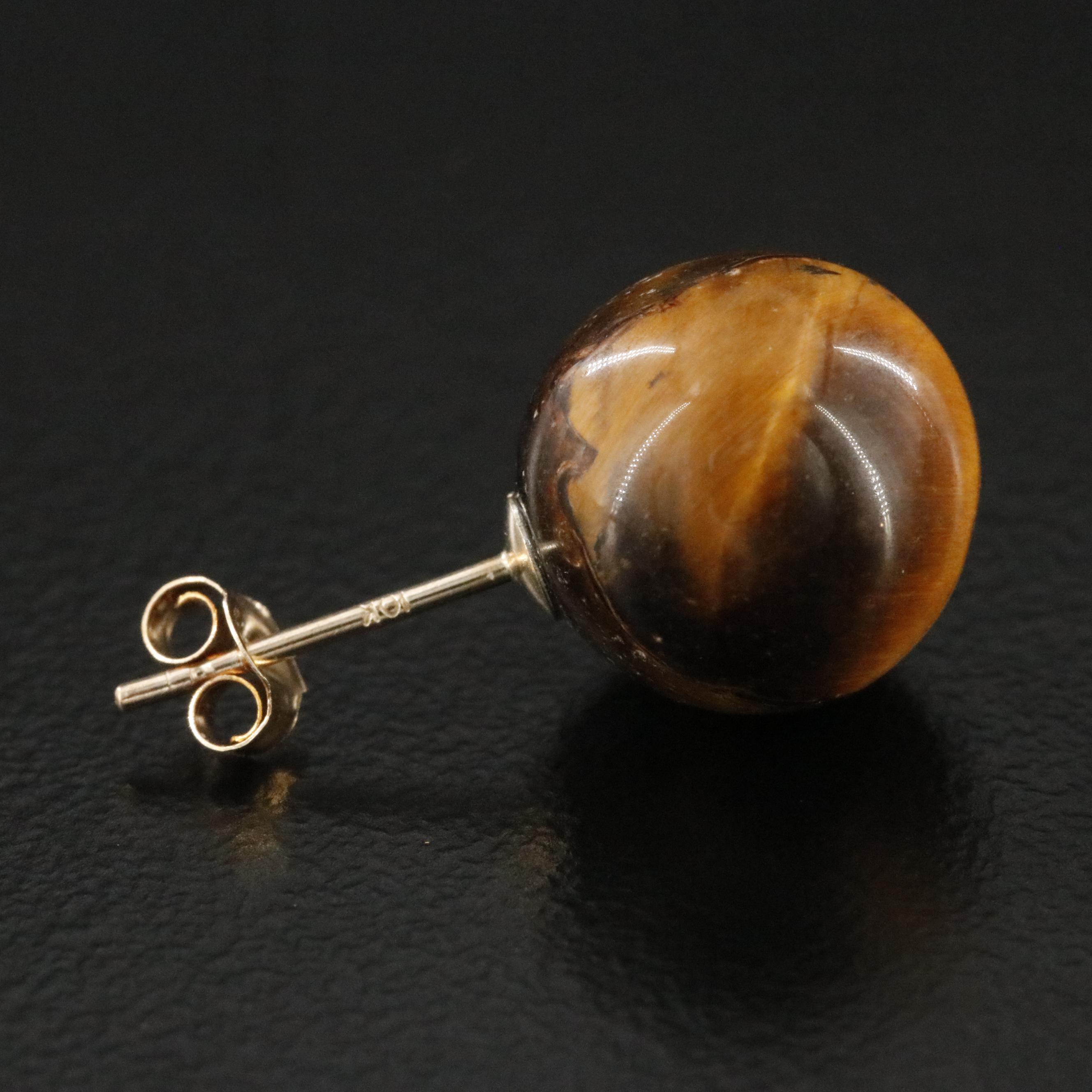 10K Tiger's Eye Earrings