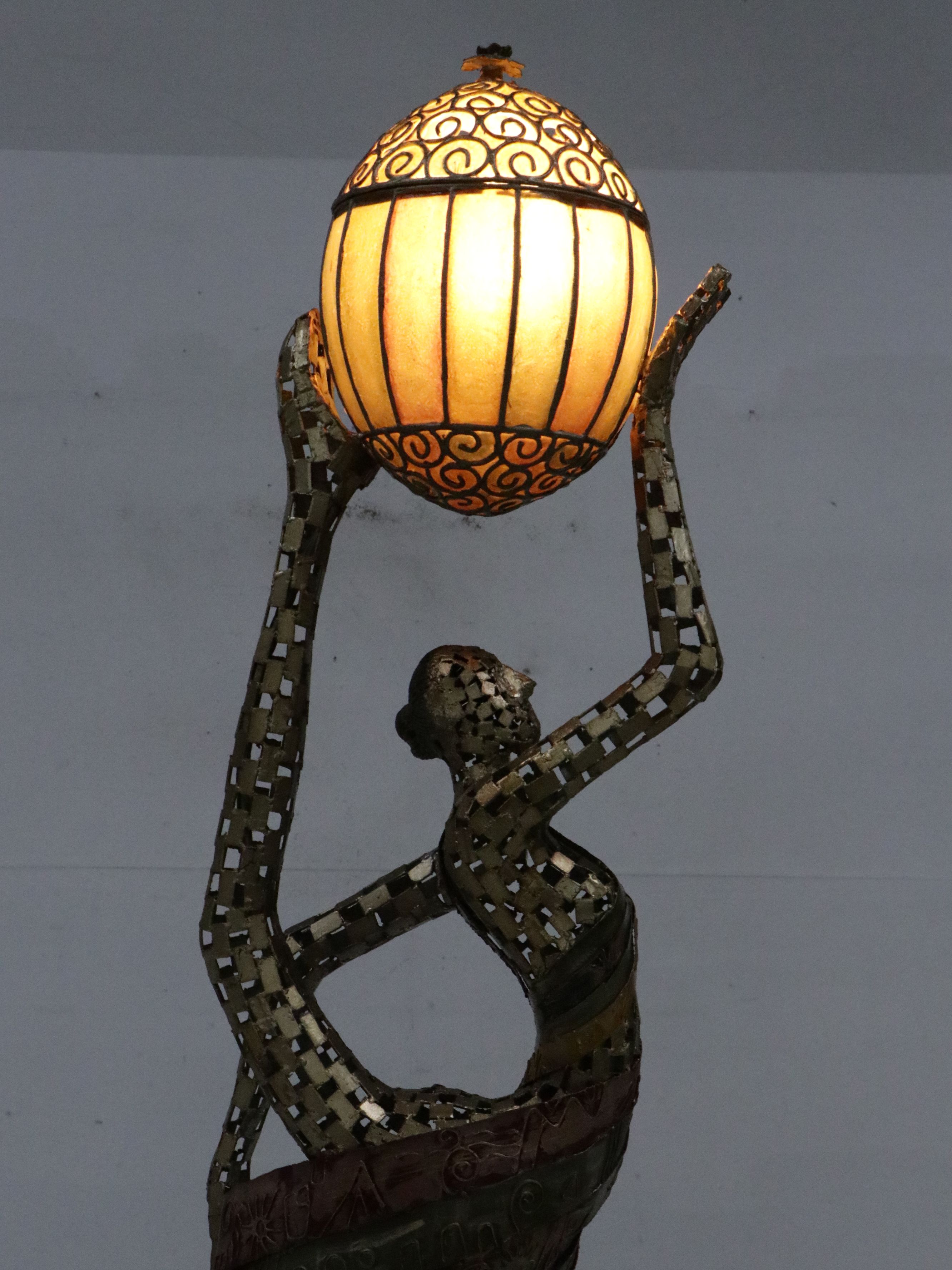 Lifesize Artmax Abstract Metal and Enamel Sculptural Floor Lamp