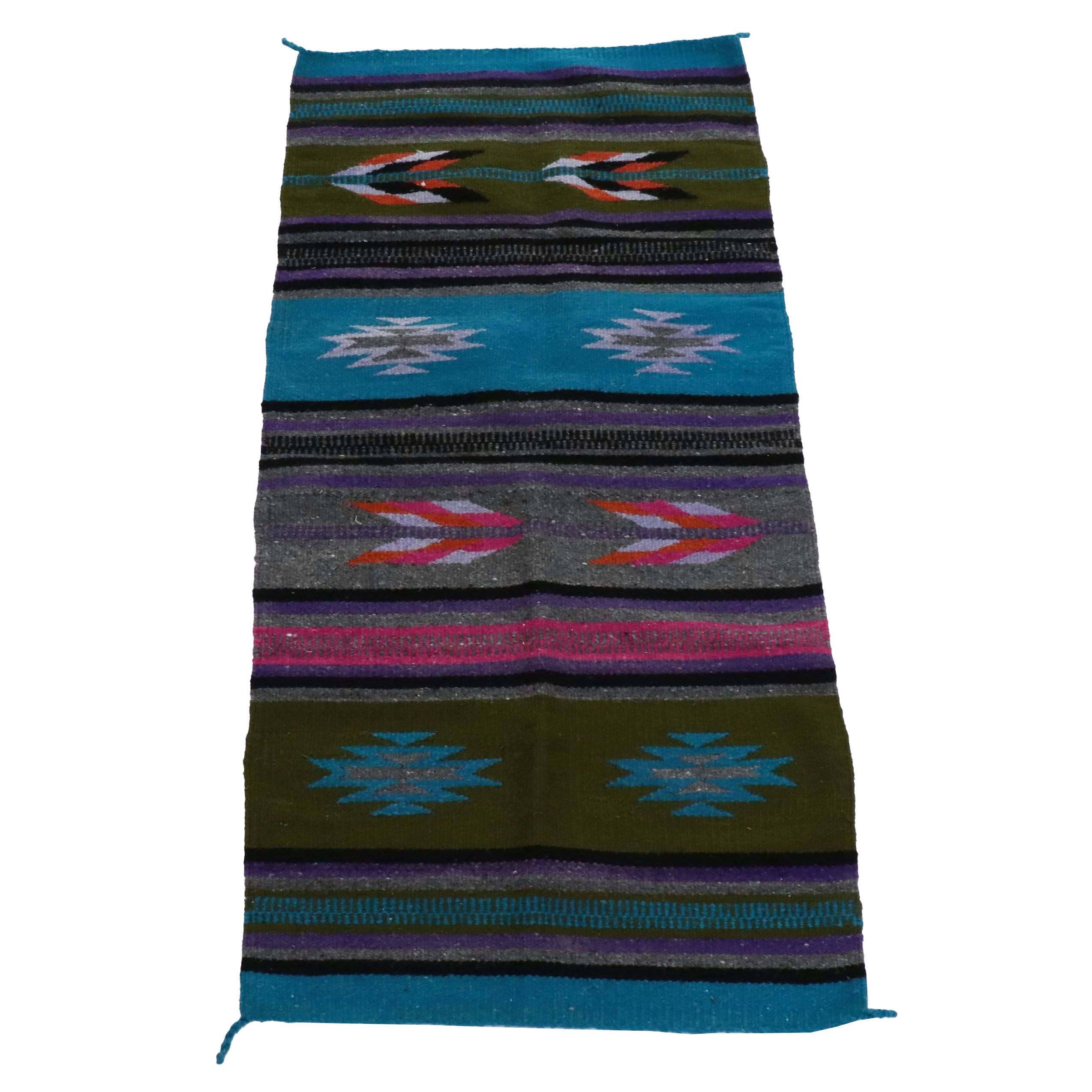 2'5 x 5'1 Handwoven Mexican Chimayo Accent Rug