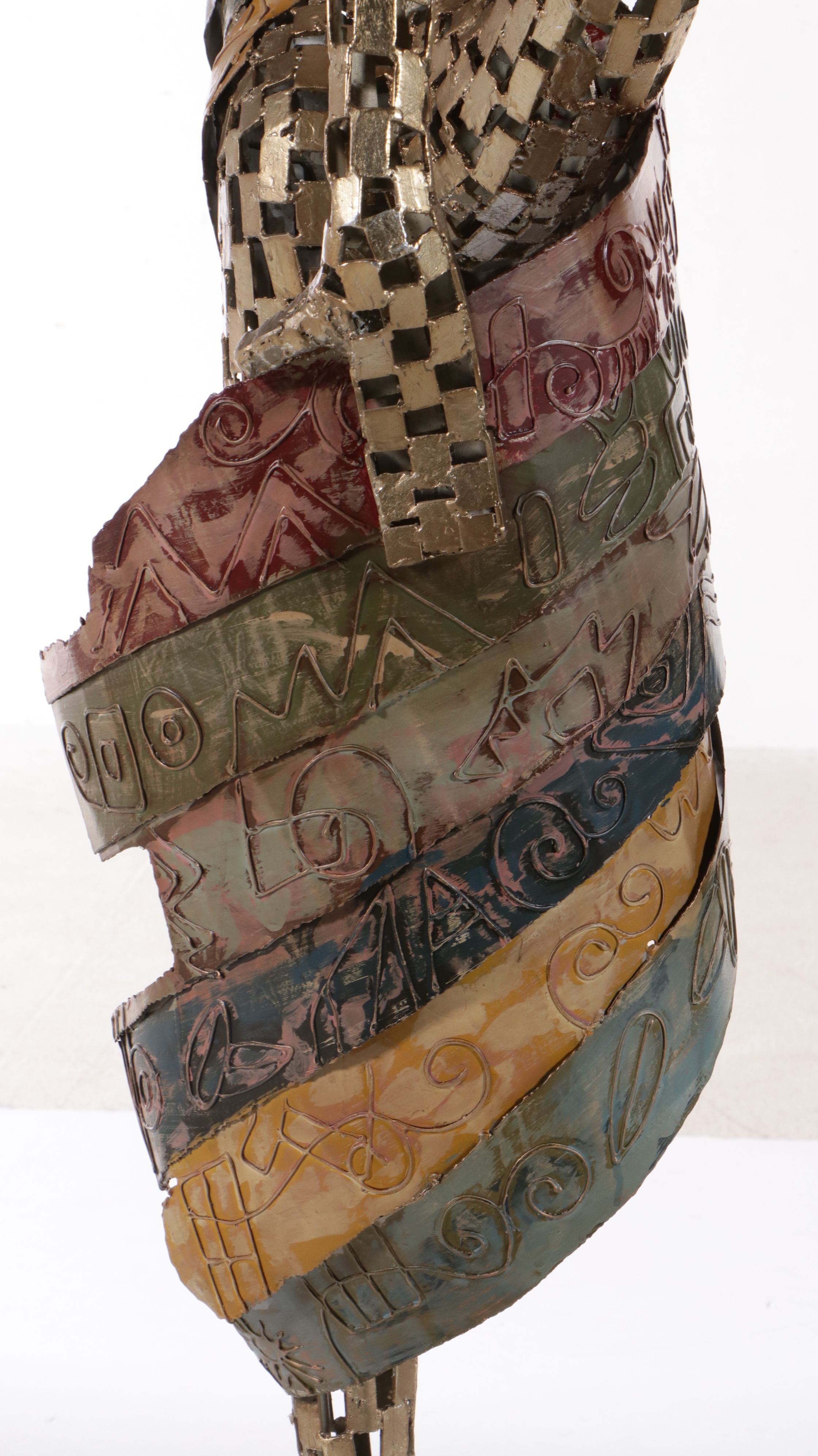 Lifesize Artmax Abstract Metal and Enamel Sculptural Floor Lamp