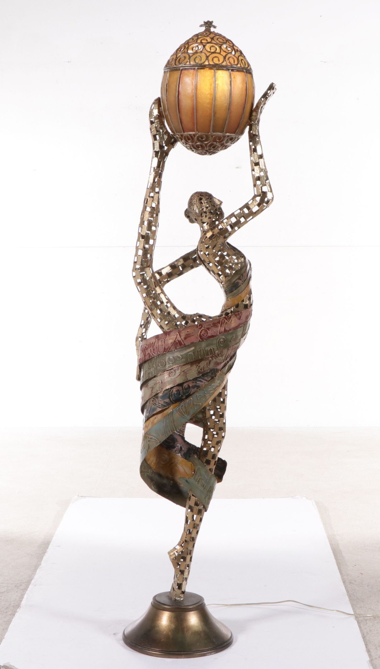 Lifesize Artmax Abstract Metal and Enamel Sculptural Floor Lamp