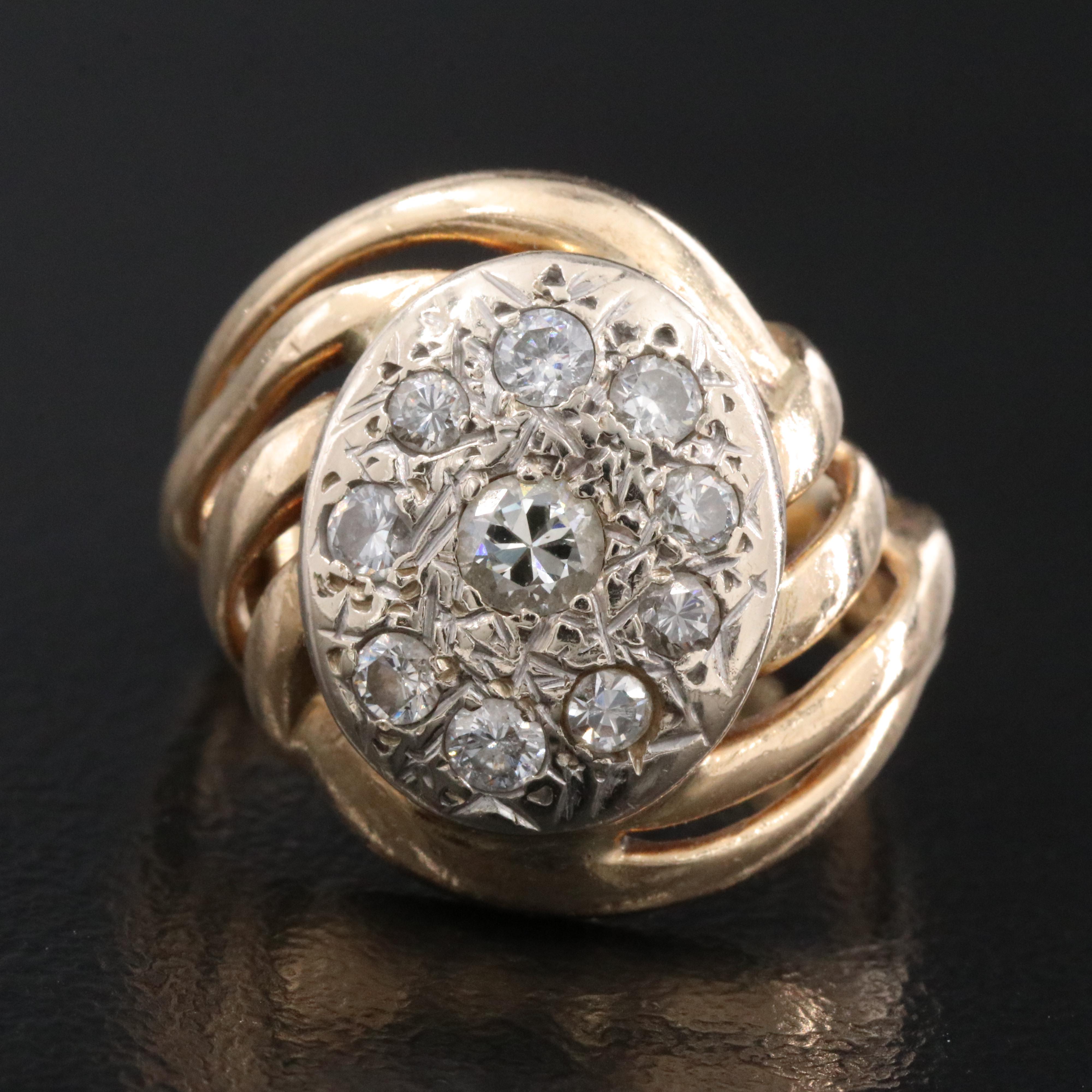 Vintage 14K 0.46 CTW Diamond Two-Tone Ring