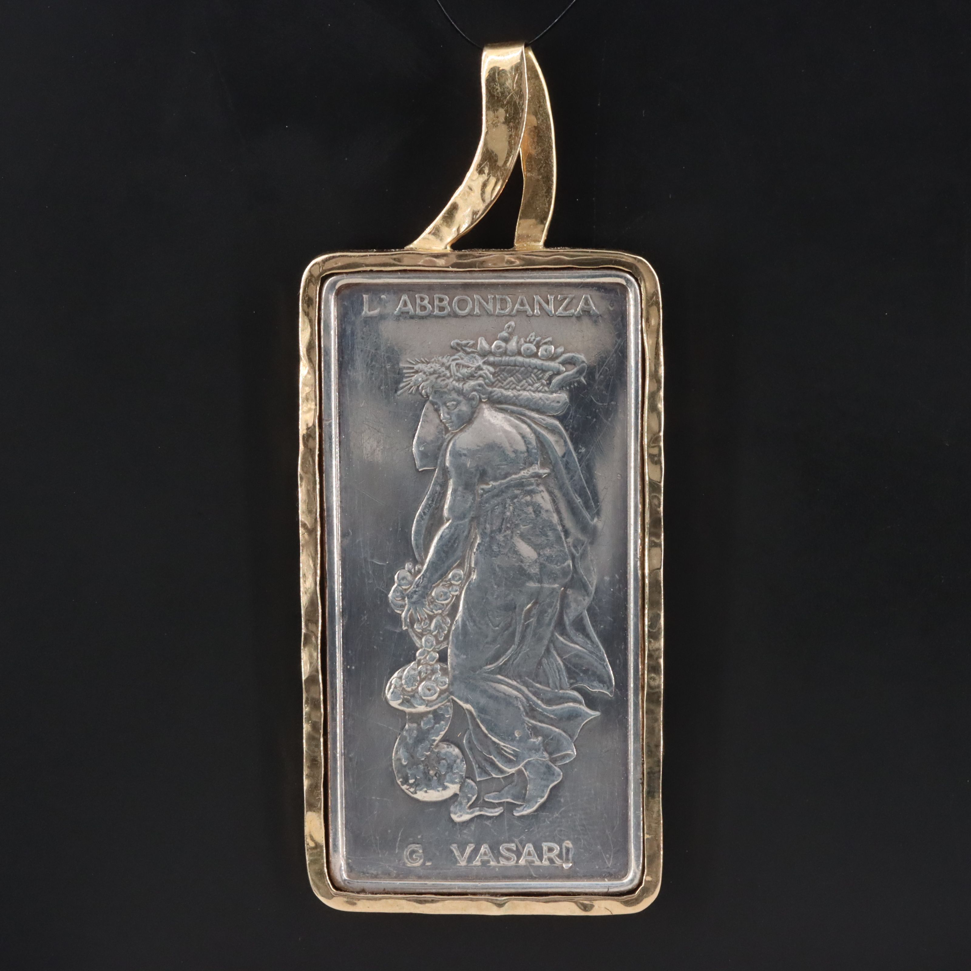 Fine Silver & 14K Pendant After Giorgio Vasari's "Allegory of Abundance"