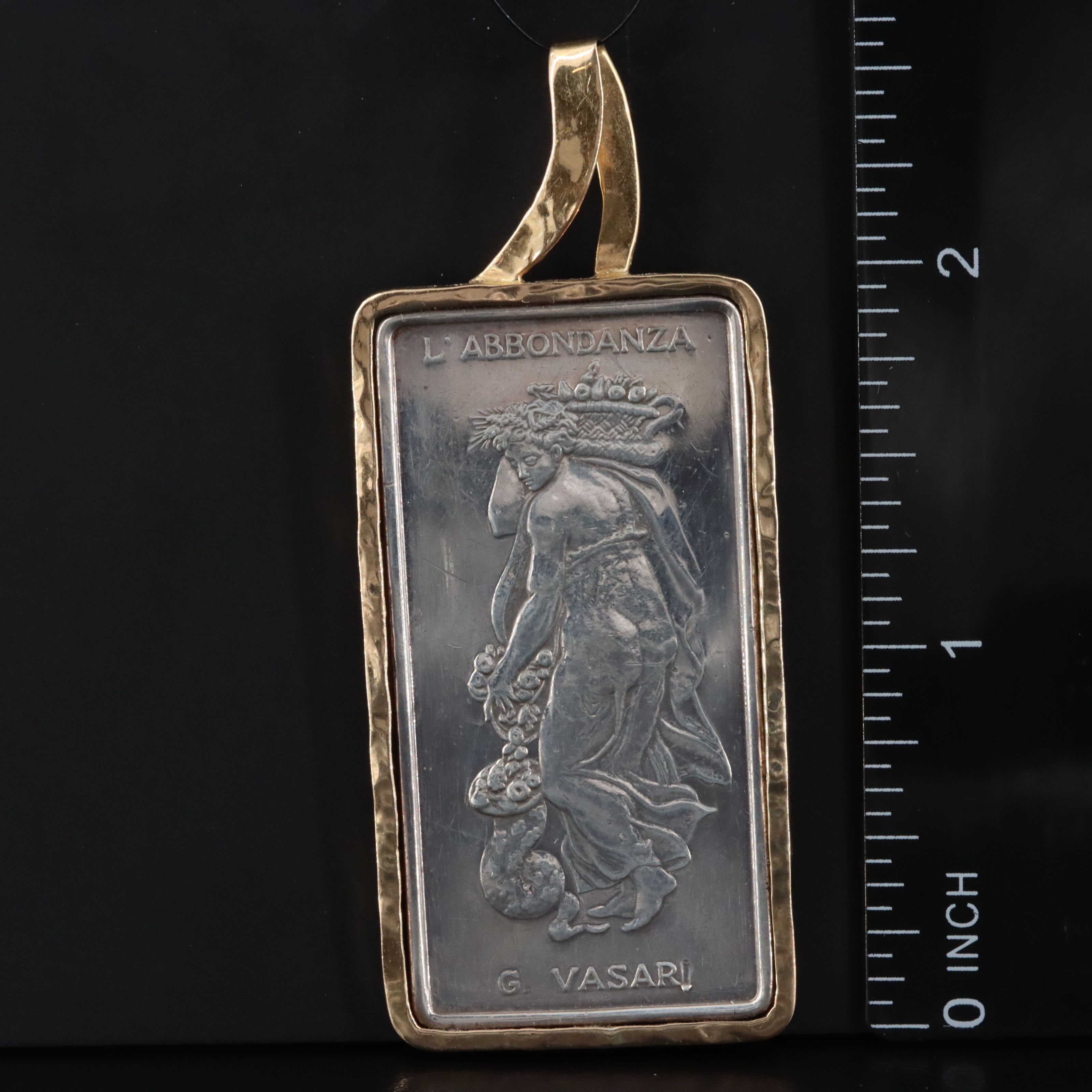 Fine Silver & 14K Pendant After Giorgio Vasari's "Allegory of Abundance"