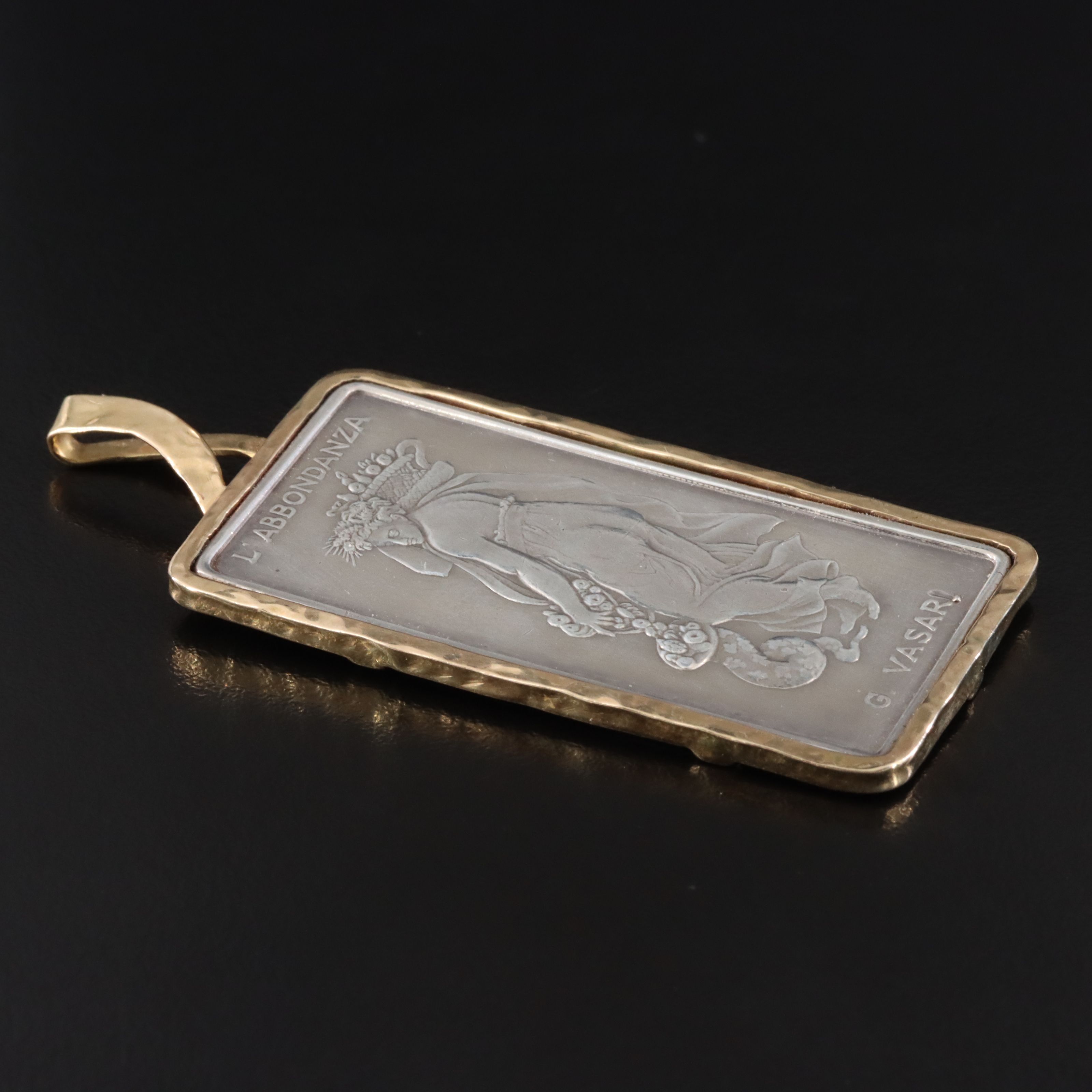 Fine Silver & 14K Pendant After Giorgio Vasari's "Allegory of Abundance"