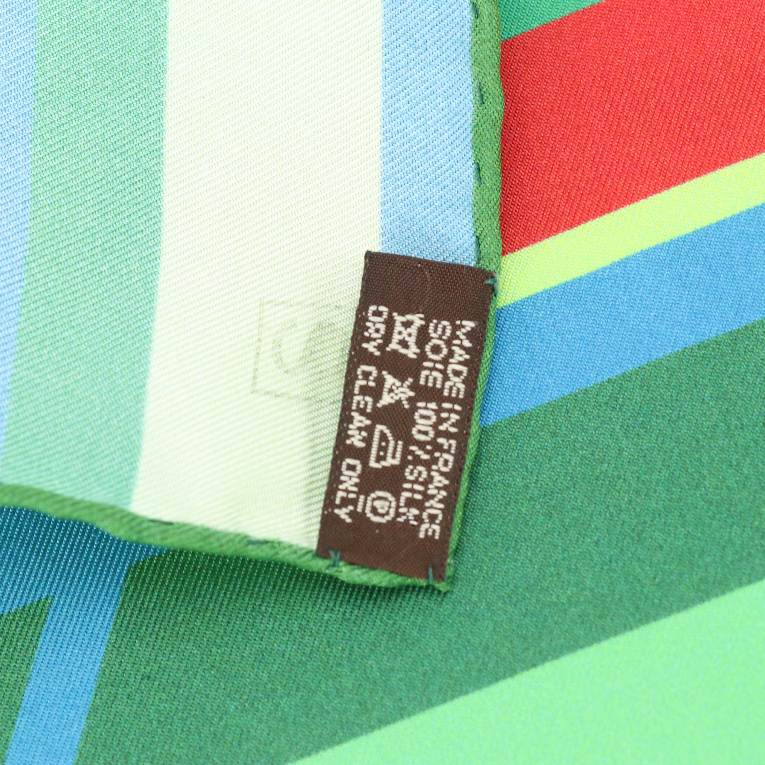 Hermès "Photo Finish" Multicolor Silk Twill Scarf 90